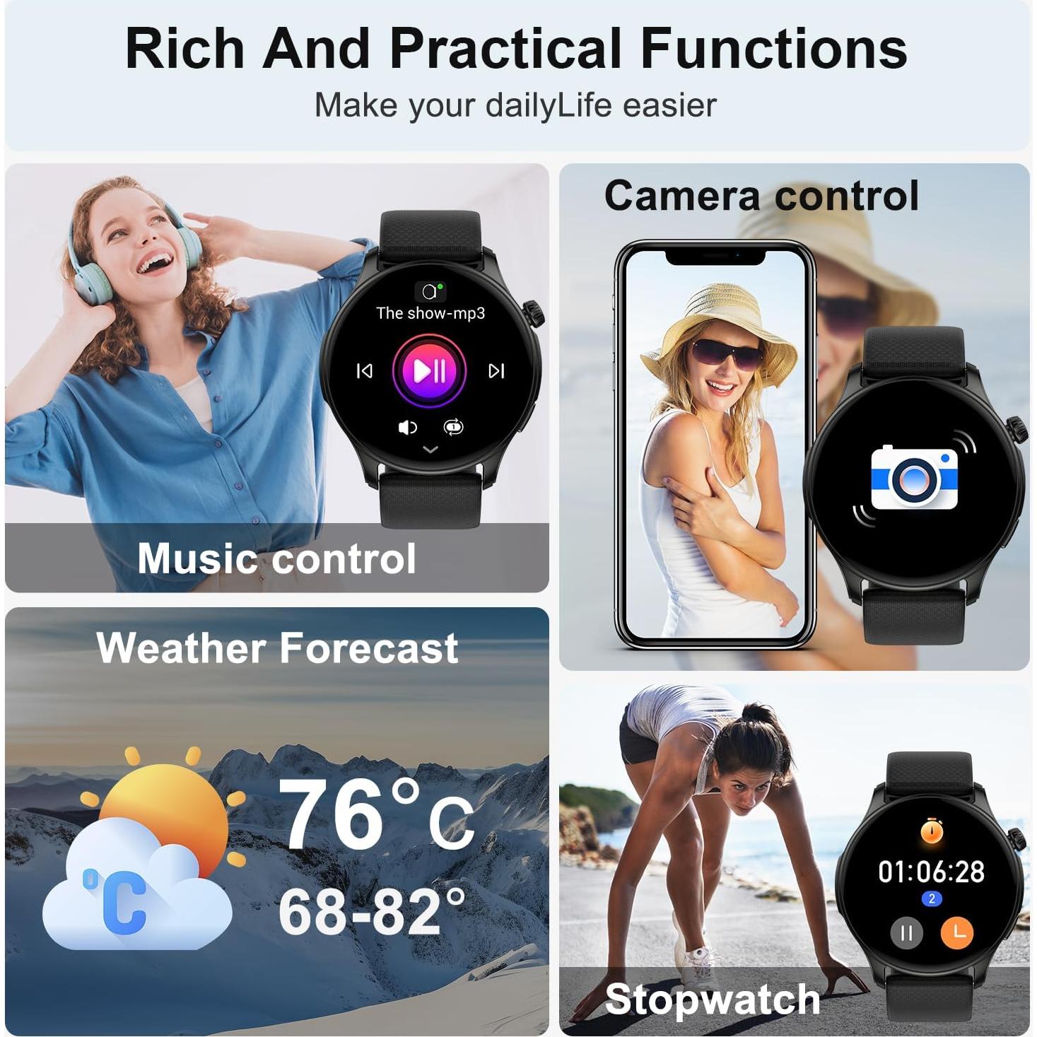 Reloj Inteligente Fitness S67 Negro - Monitor Cardíaco y Llamadas