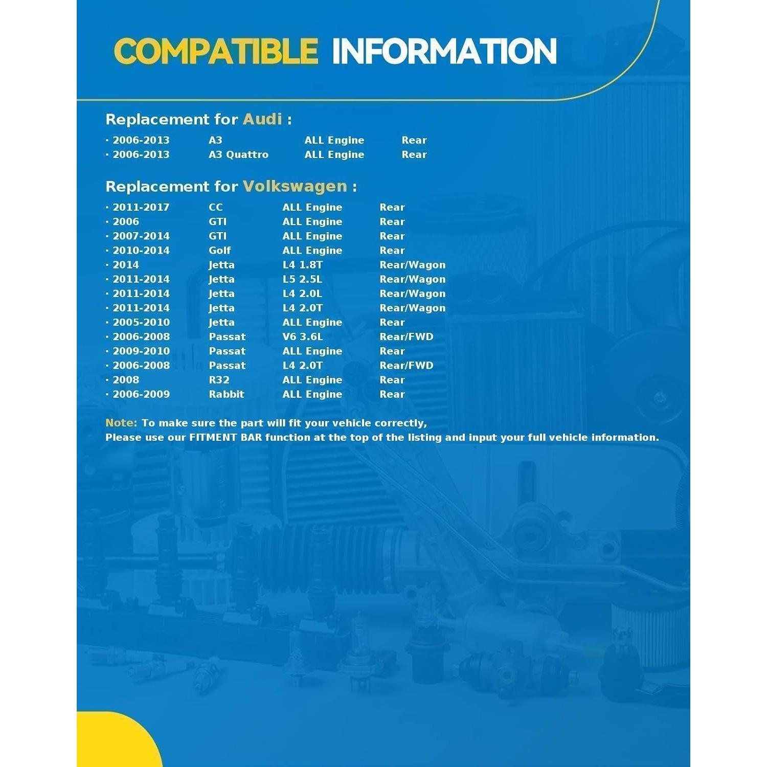 Amortiguadores Traseros PHILTOP 5611*2 para Jetta, Rabbit, Passat