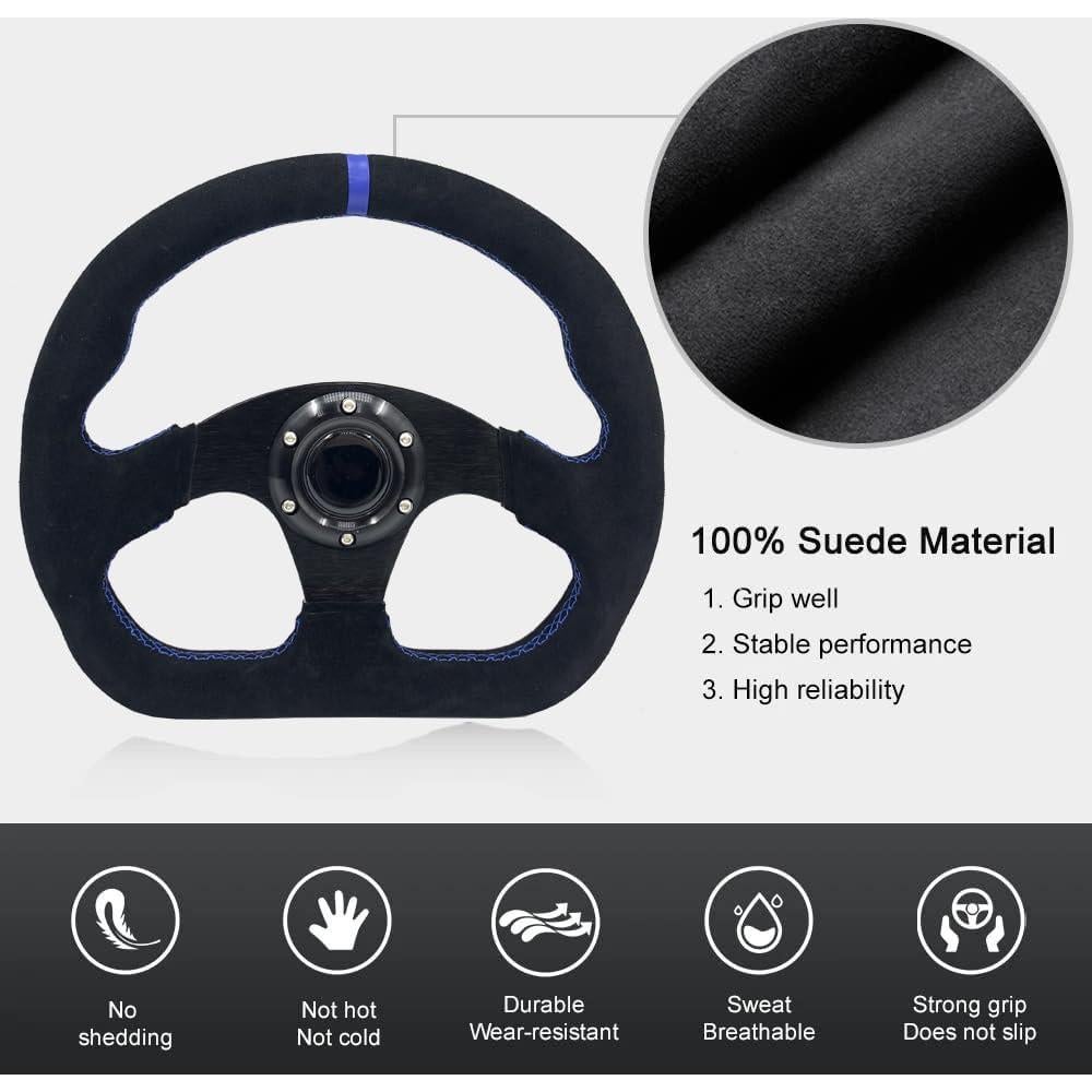 Volante de Carreras Spaorcco D-Shaped 33 cm con Claxon