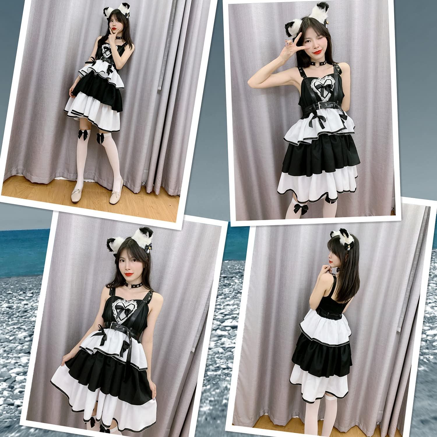 Disfraz Gótico de Anime para Mujer con Orejas de Gato - Tallas S a 5XL