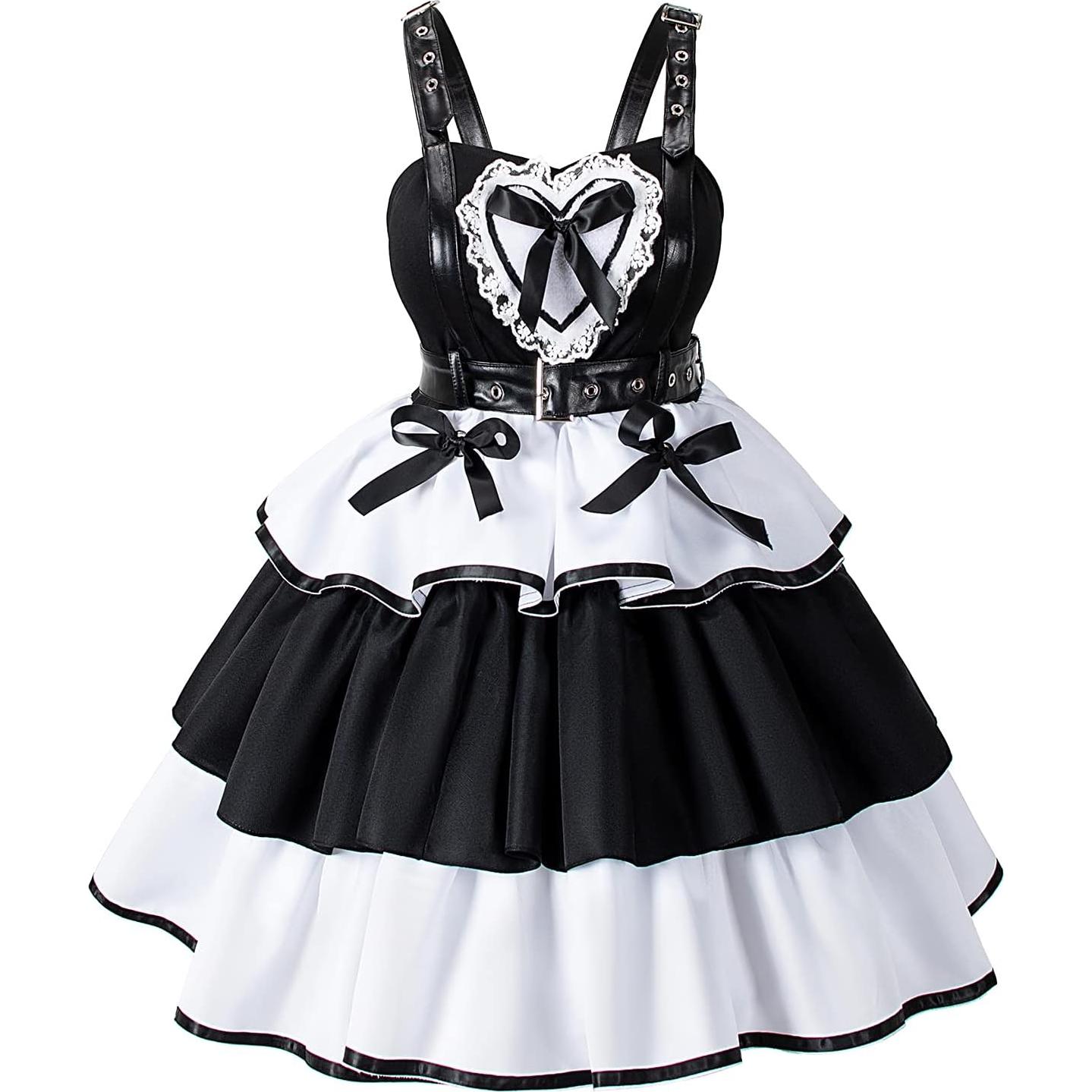 Disfraz Gótico de Anime para Mujer con Orejas de Gato - Tallas S a 5XL