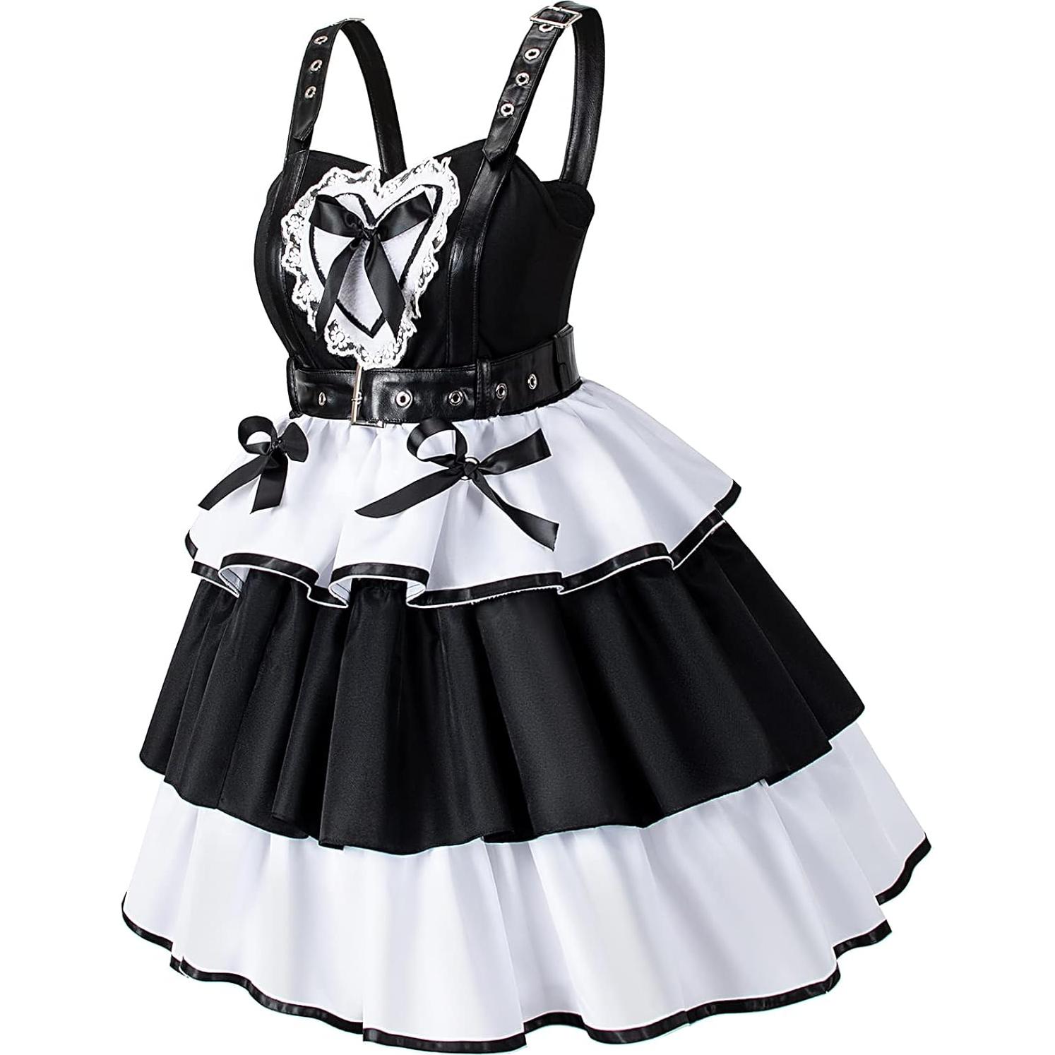 Disfraz Gótico de Anime para Mujer con Orejas de Gato - Tallas S a 5XL