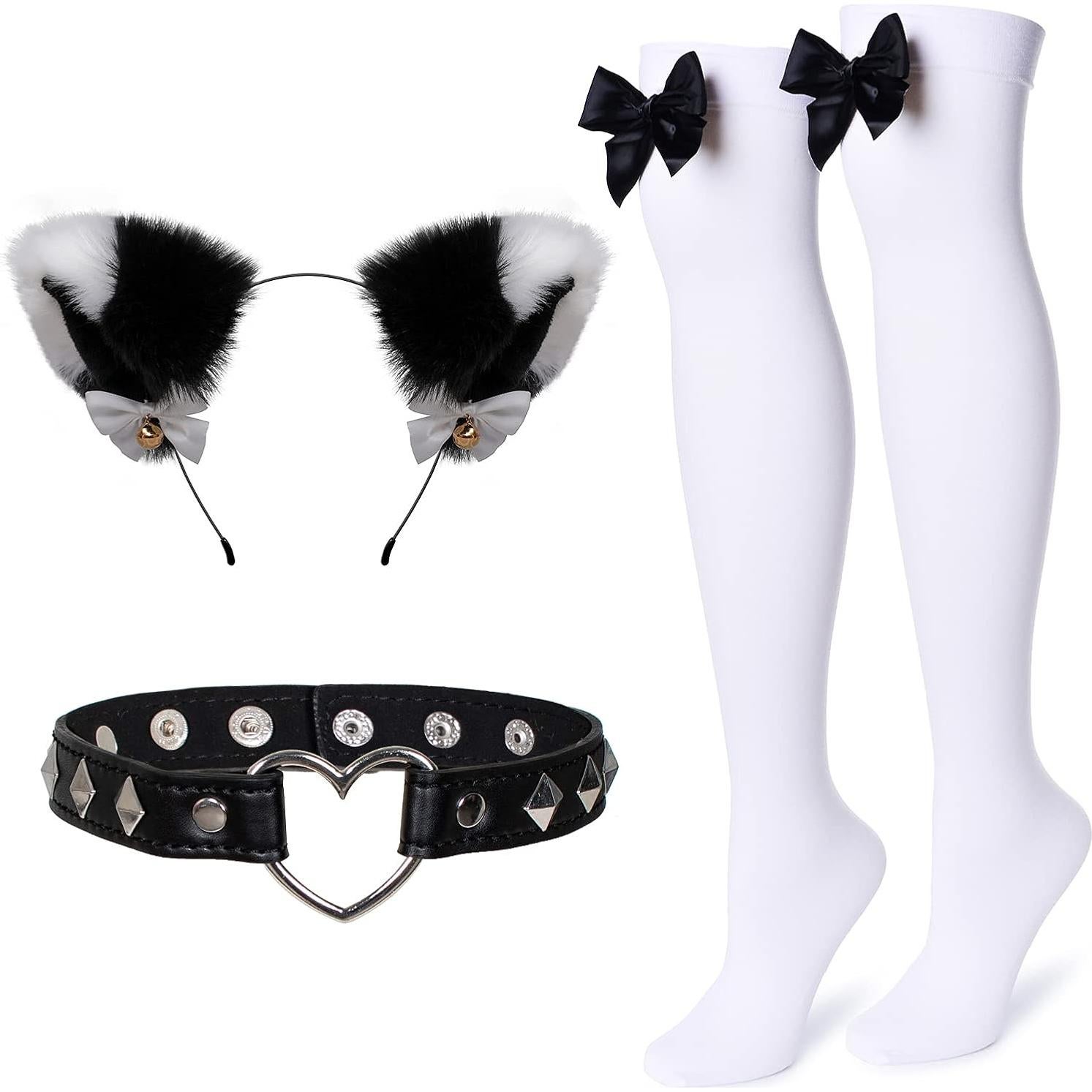 Disfraz Gótico de Anime para Mujer con Orejas de Gato - Tallas S a 5XL