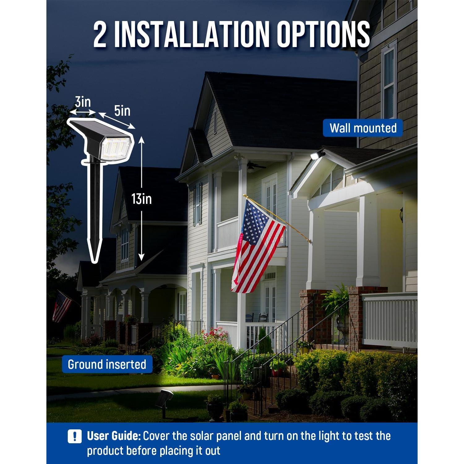Luces Solares AUDERWIN 4 Paquete IP65 63 LEDs Jardín