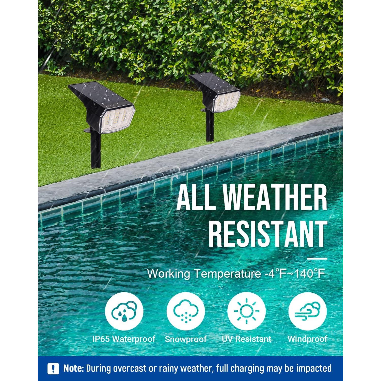 Luces Solares AUDERWIN 4 Paquete IP65 63 LEDs Jardín