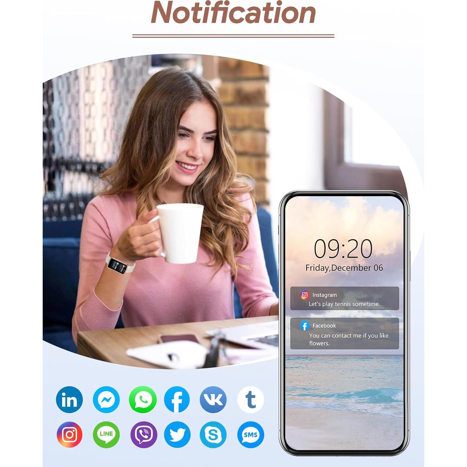 Reloj Inteligente RUIMEN Fitness Tracker IP68 1.47" Salud