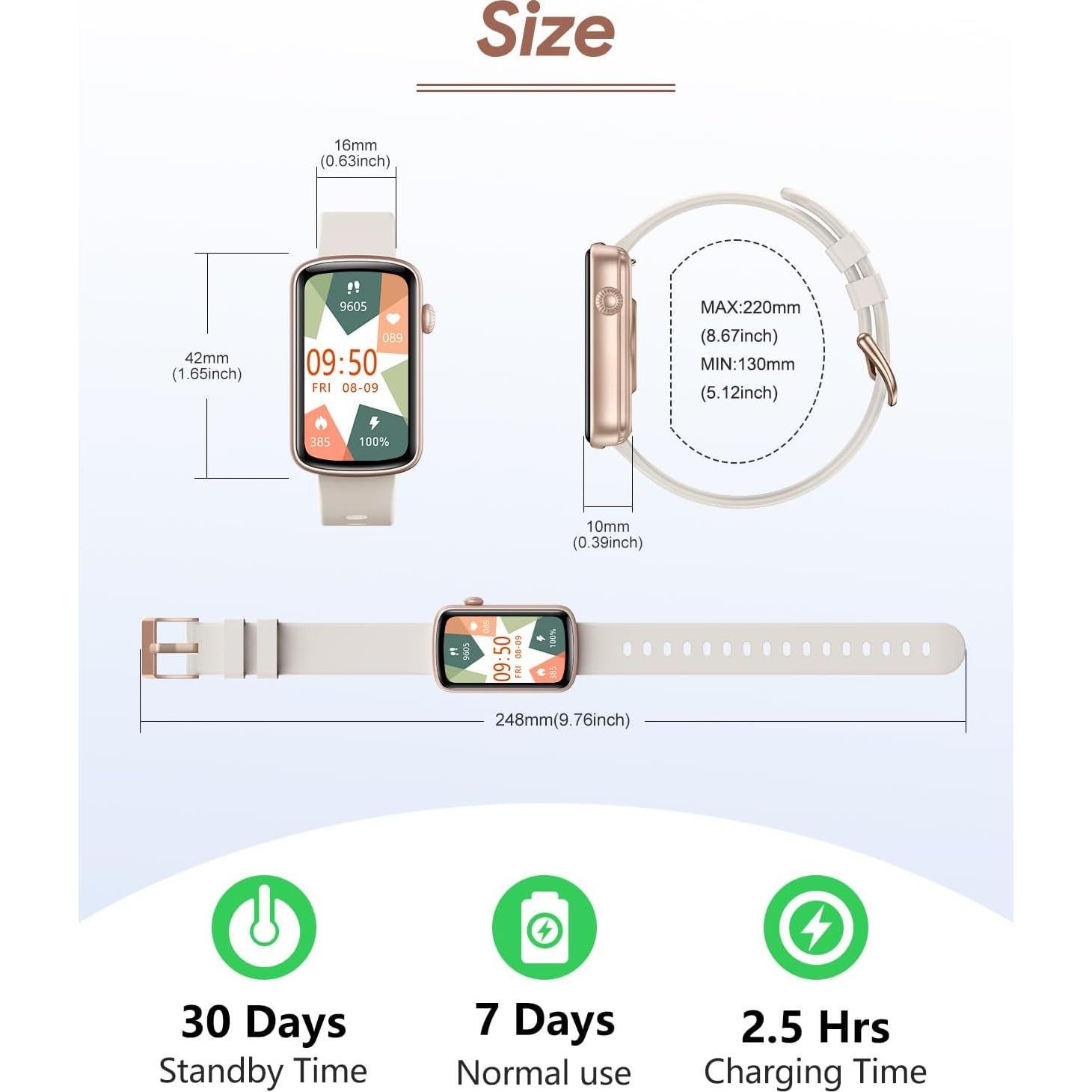 Reloj Inteligente RUIMEN Fitness Tracker IP68 1.47" Salud