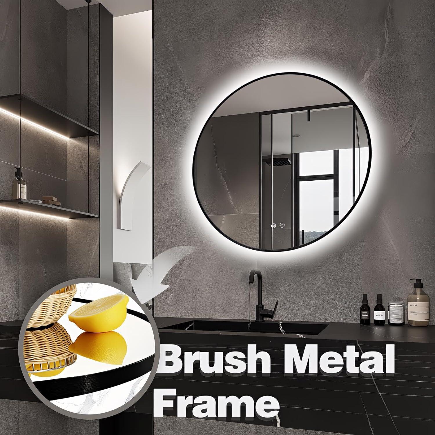 Espejo de Baño LED Niccy 60 cm Redondo con Anti-Vaho