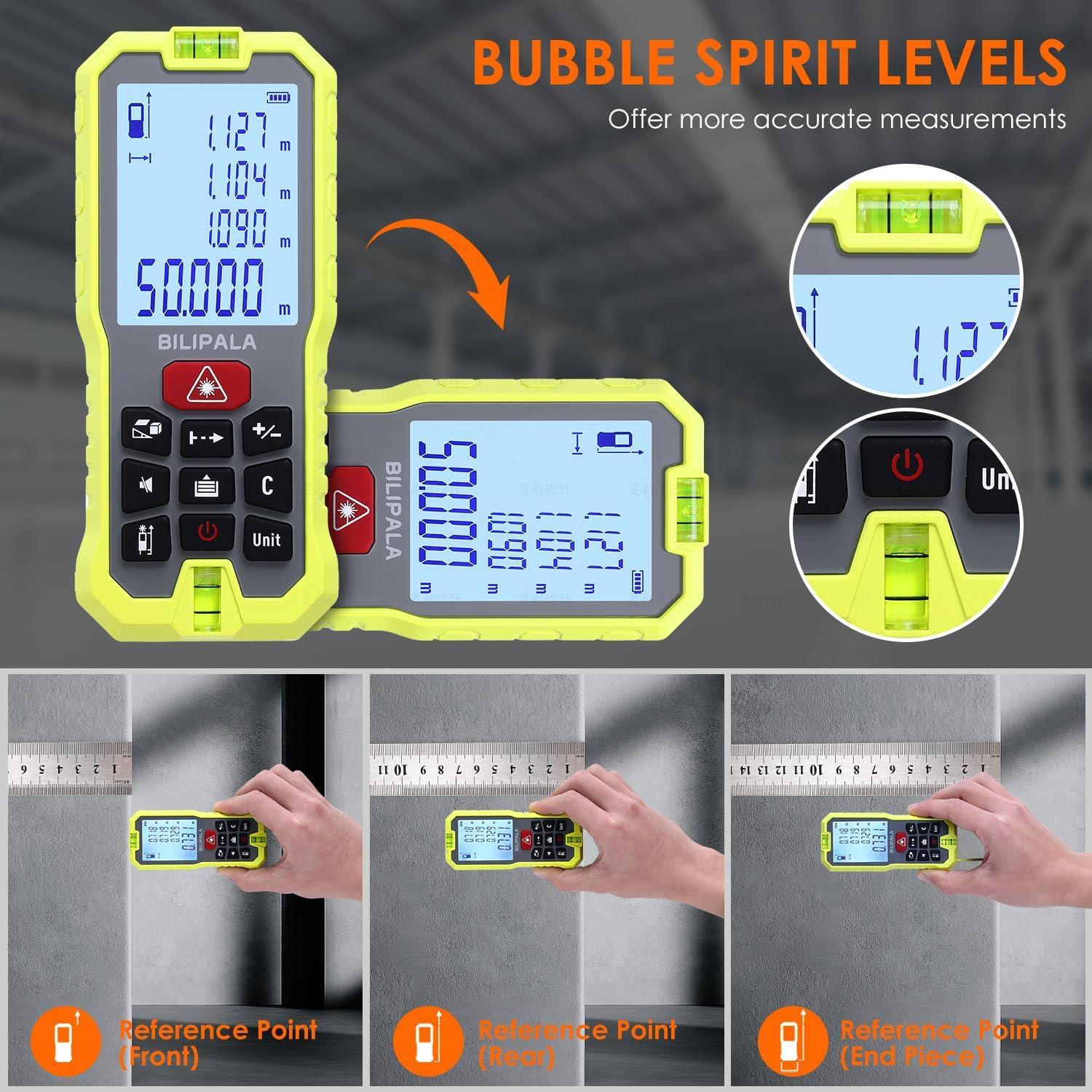 Medidor Láser BILIPALA DM50R 50m Pantalla LCD IP54