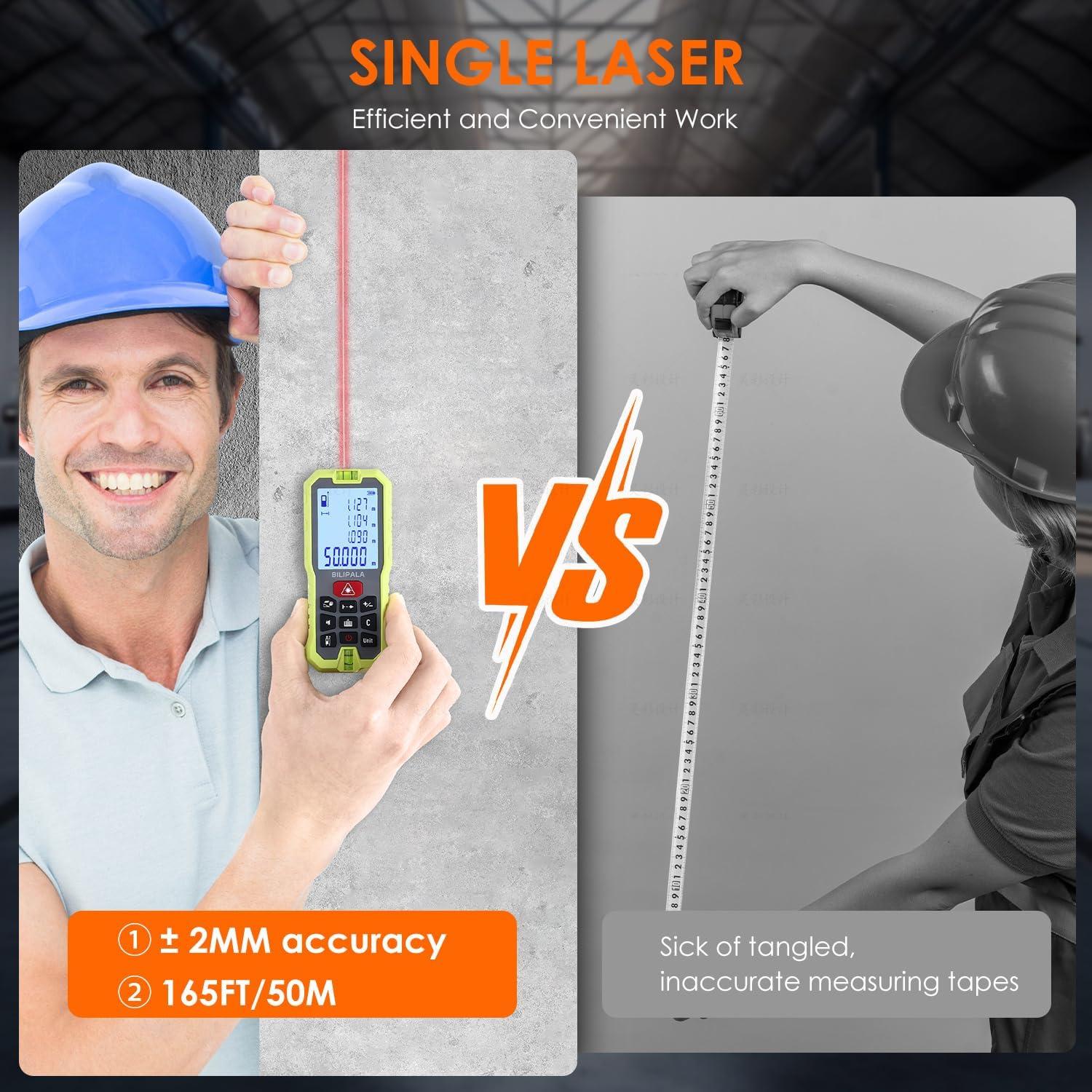 Medidor Láser BILIPALA DM50R 50m Pantalla LCD IP54