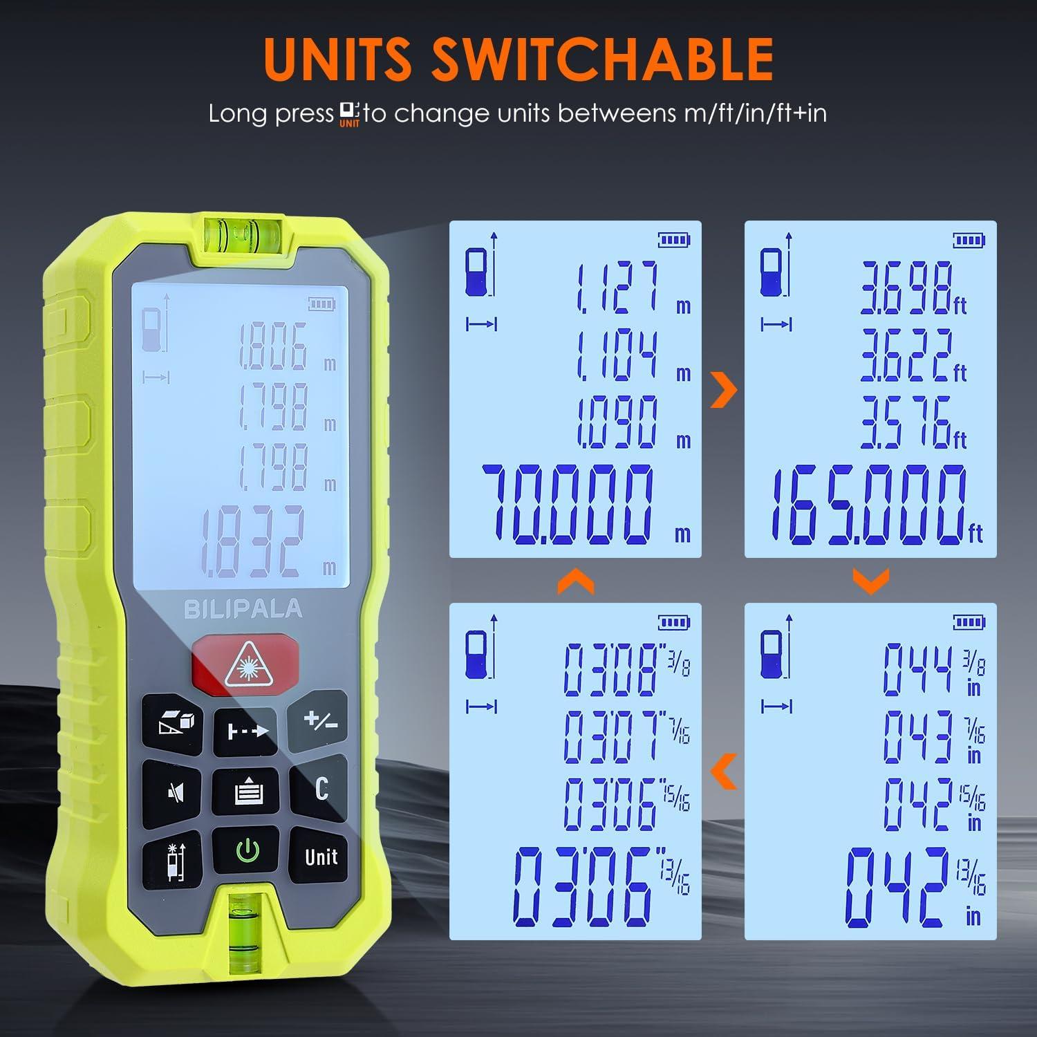 Medidor Láser BILIPALA DM50R 50m Pantalla LCD IP54