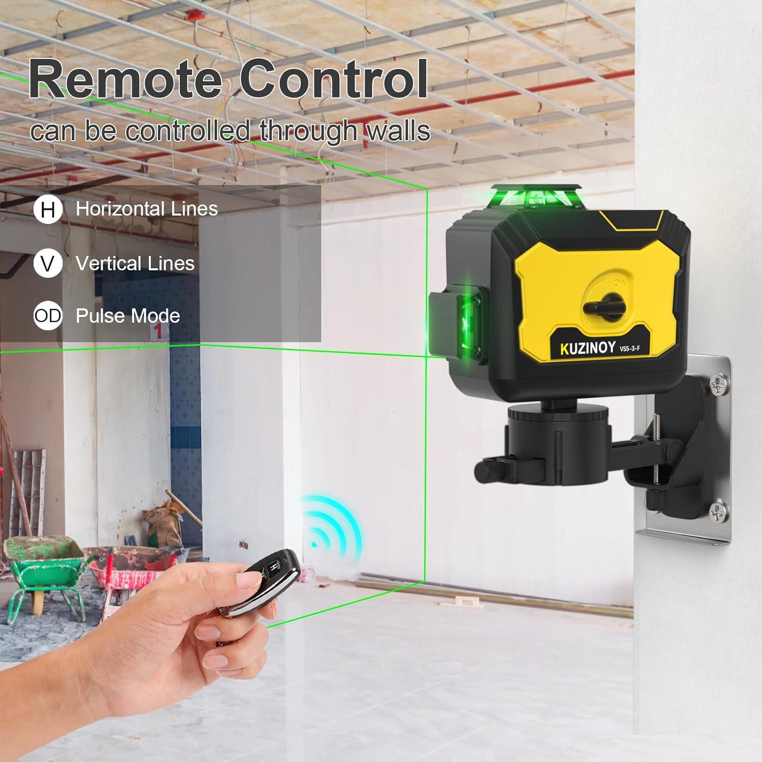 Nivel Láser 3D Autonivelante Kuzinoy Verde 12 Líneas 5000mAh