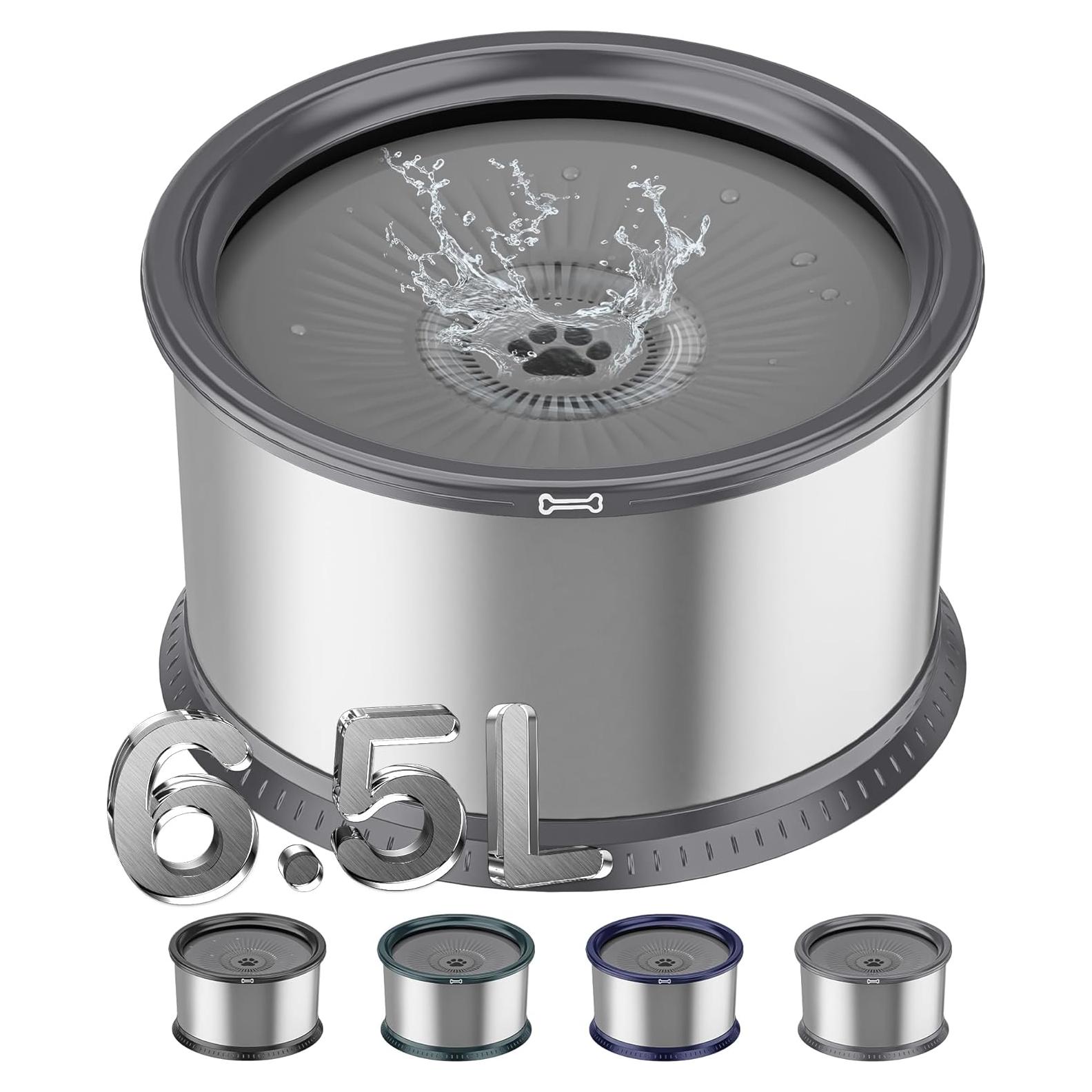 Tazón de Agua para Perros Grandes Twinsing 6.5L Antideslizante