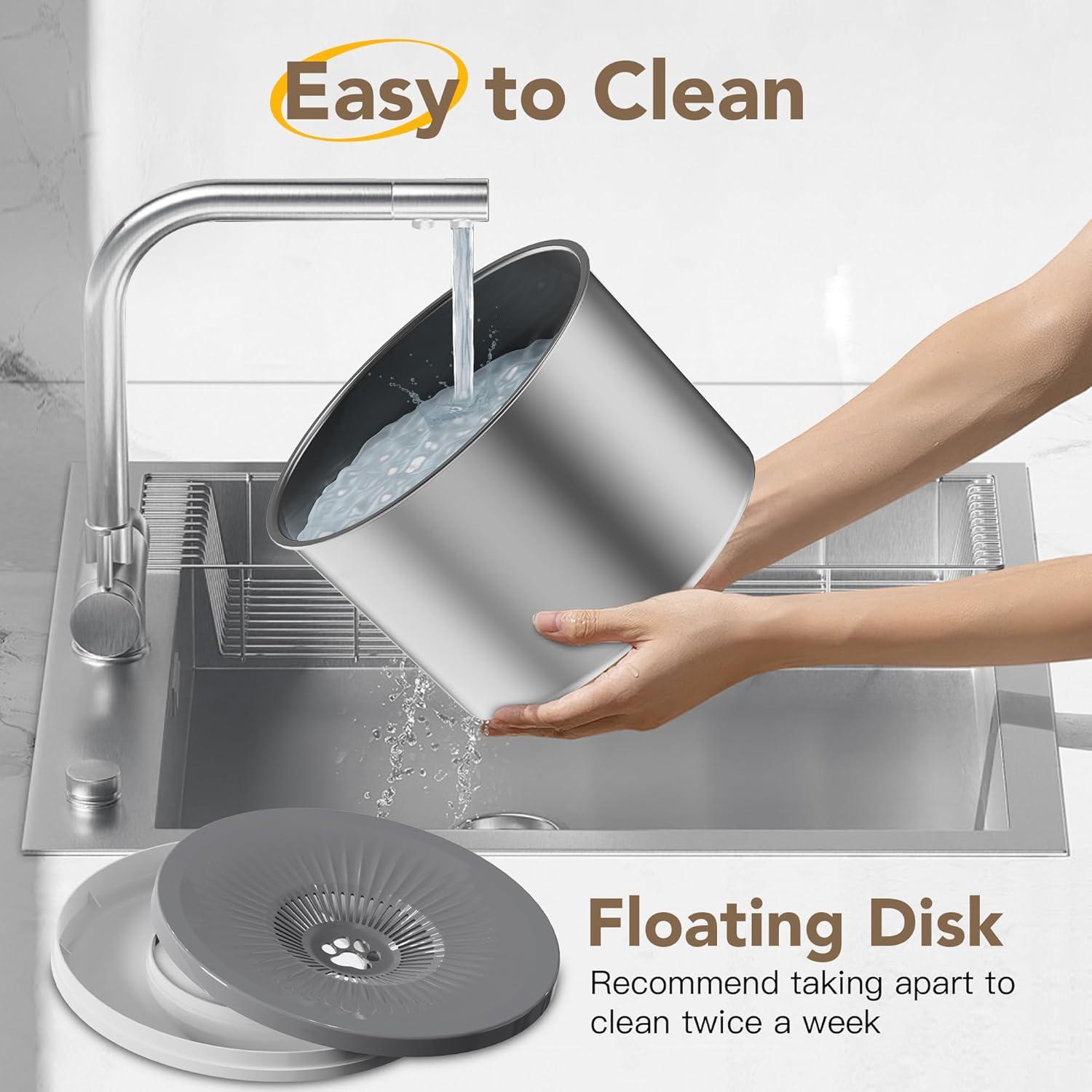 Tazón de Agua para Perros Grandes Twinsing 6.5L Antideslizante