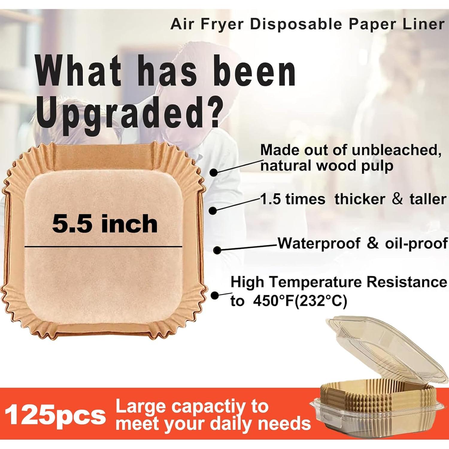 Forros Desechables para Freidora de Aire Mini LHSHAD 125 Pcs