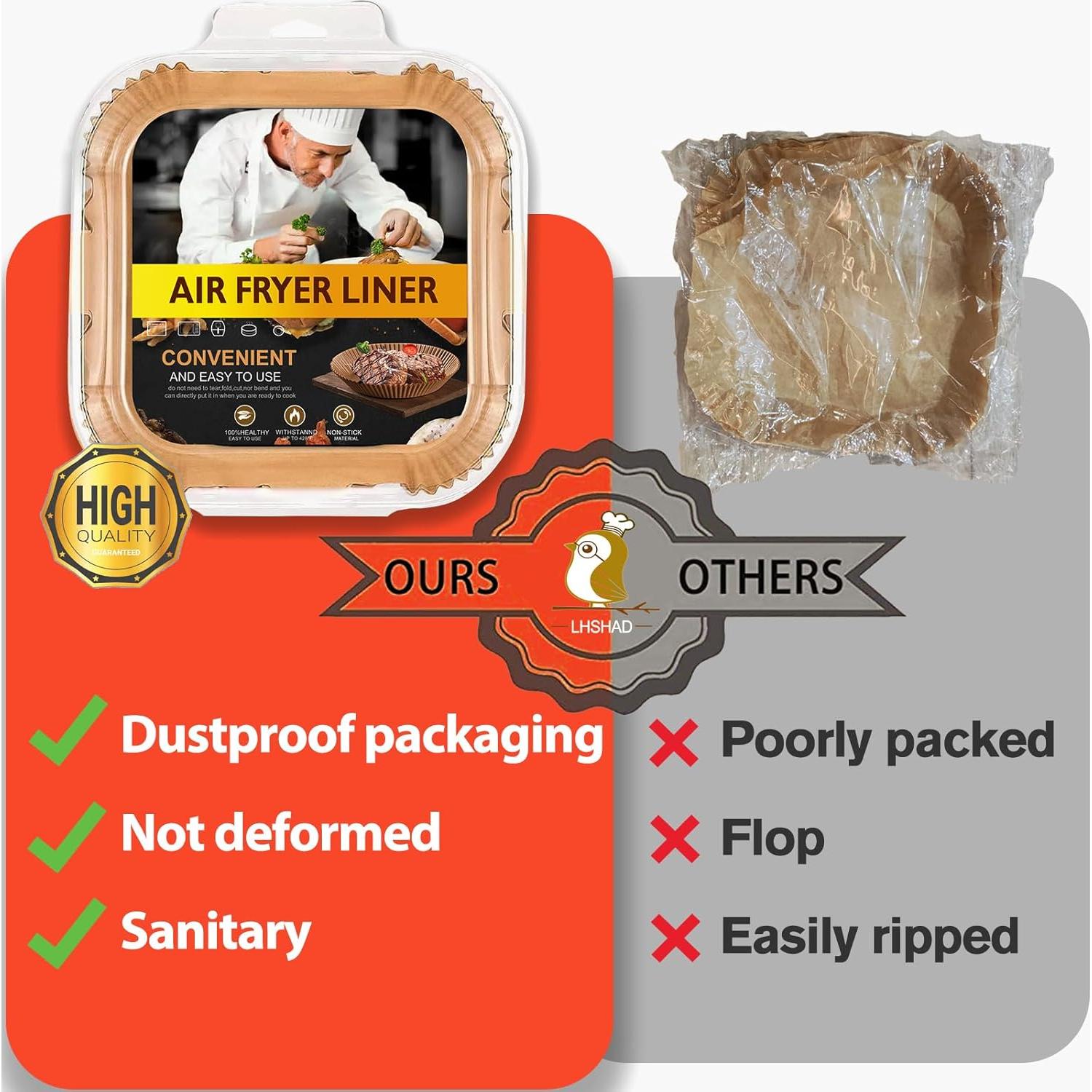 Forros Desechables para Freidora de Aire Mini LHSHAD 125 Pcs