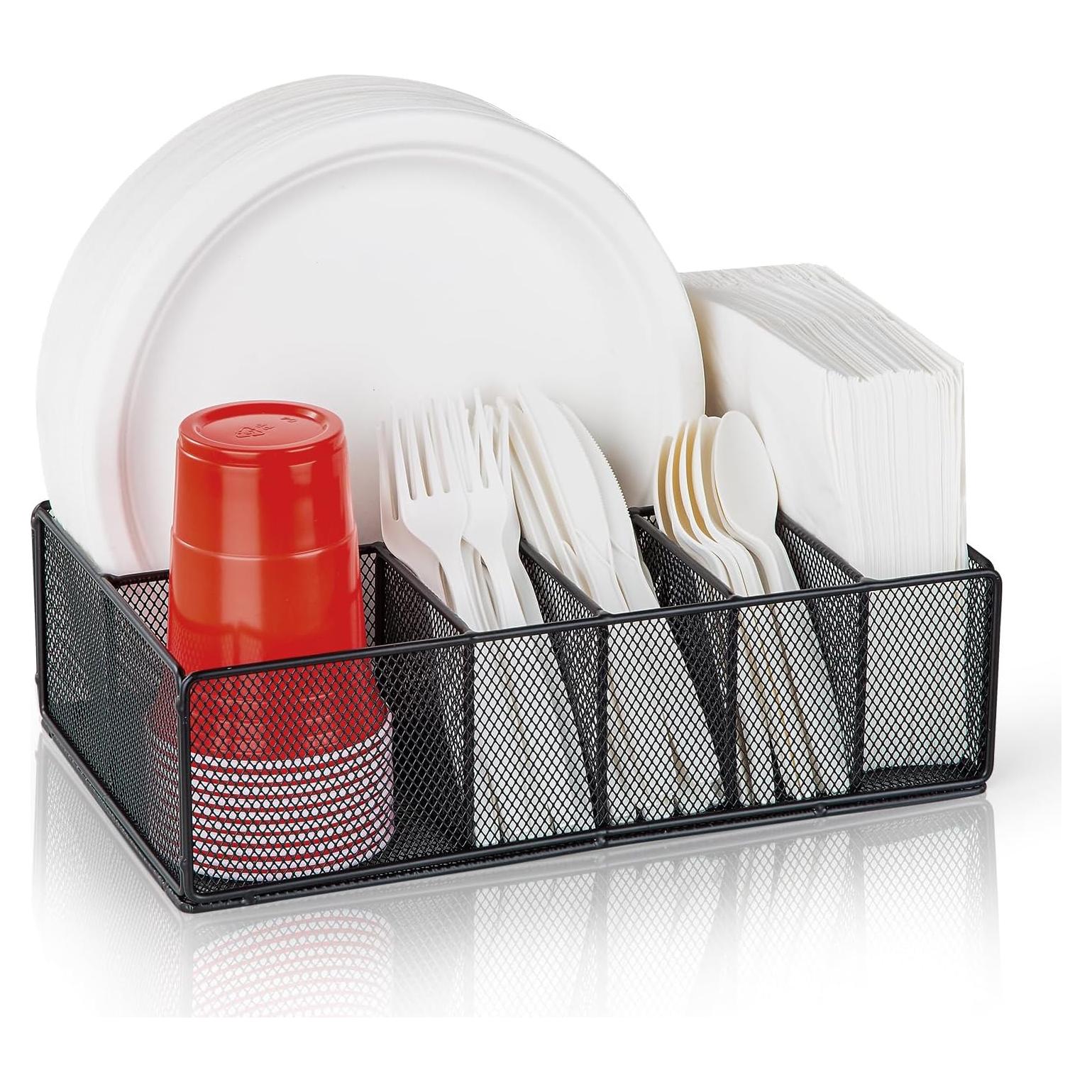 Organizador de Platos de Papel NACIMAX 6 Compartimentos Negro