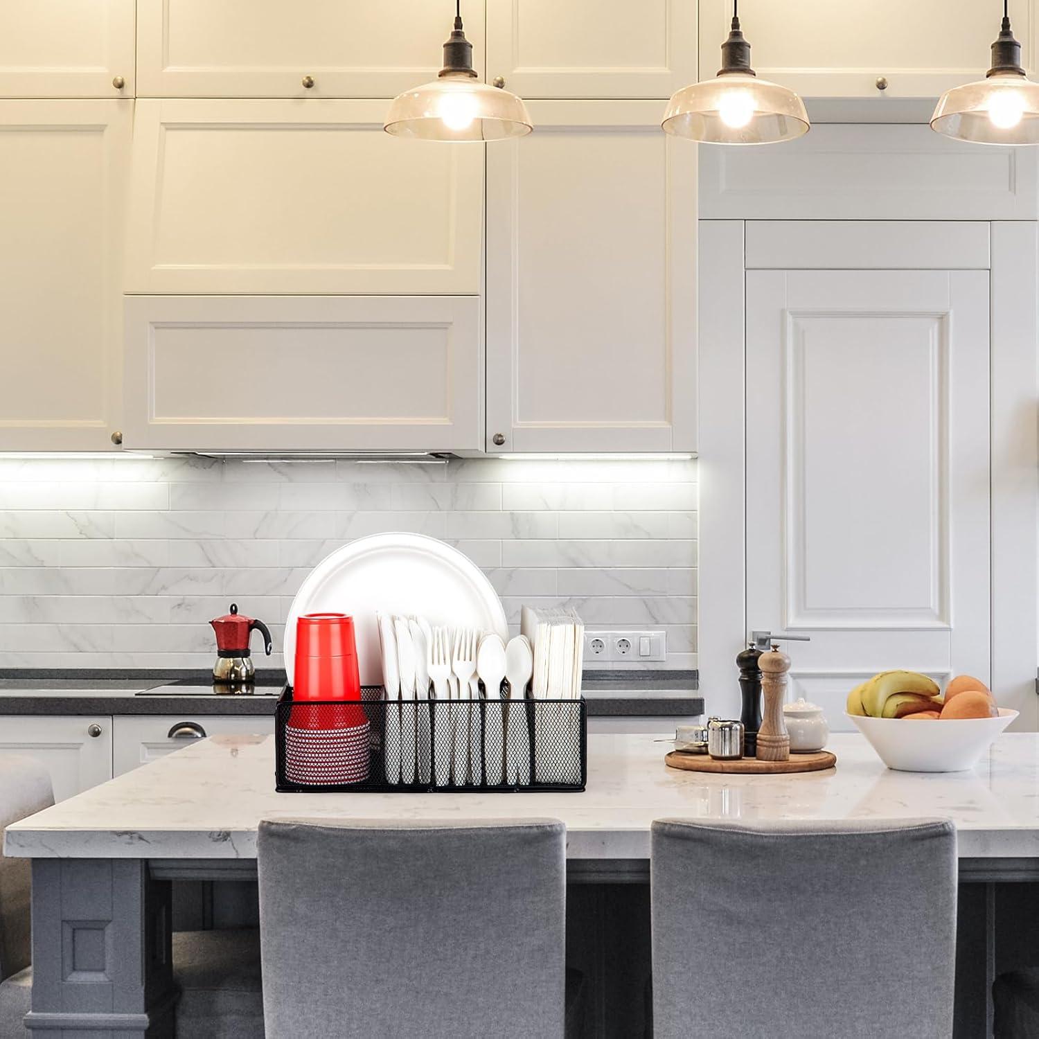 Organizador de Platos de Papel NACIMAX 6 Compartimentos Negro