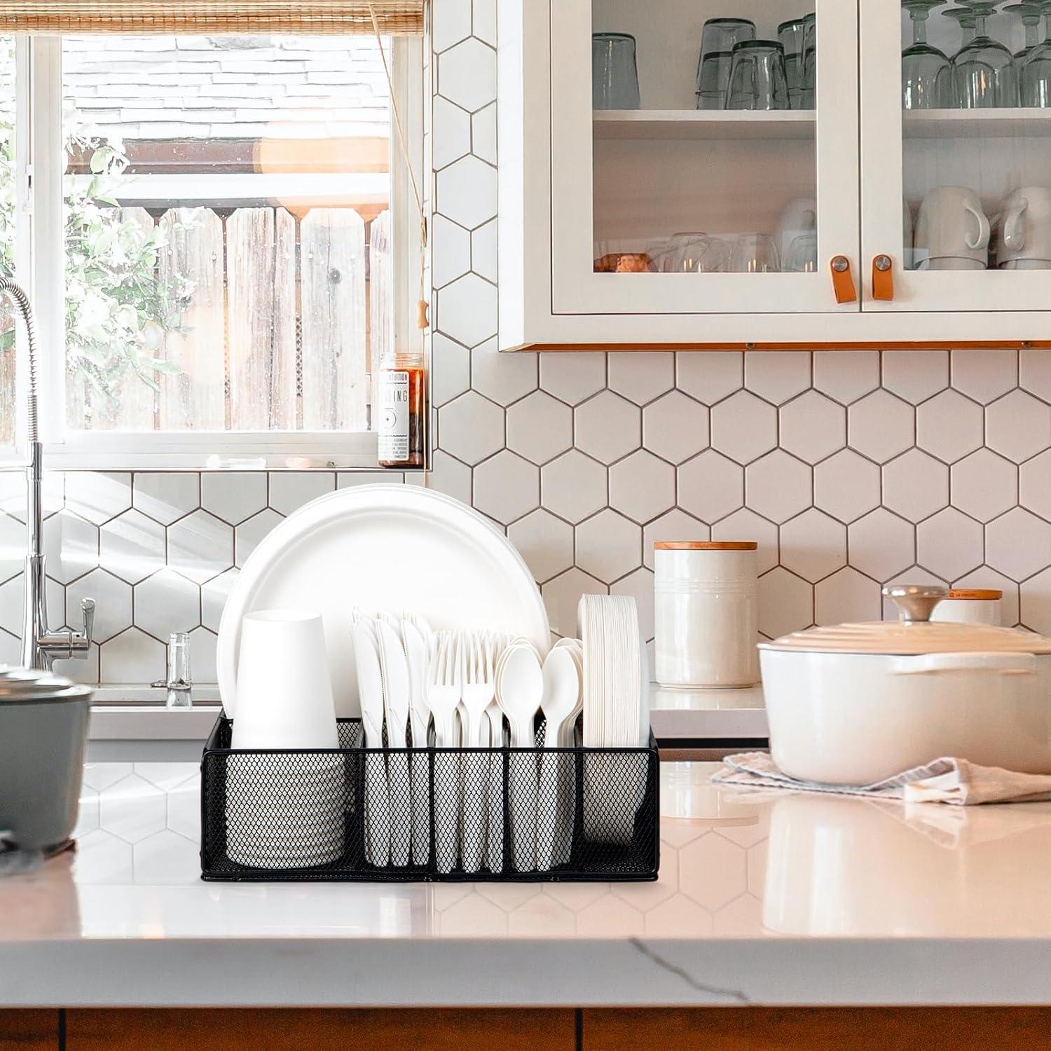 Organizador de Platos de Papel NACIMAX 6 Compartimentos Negro