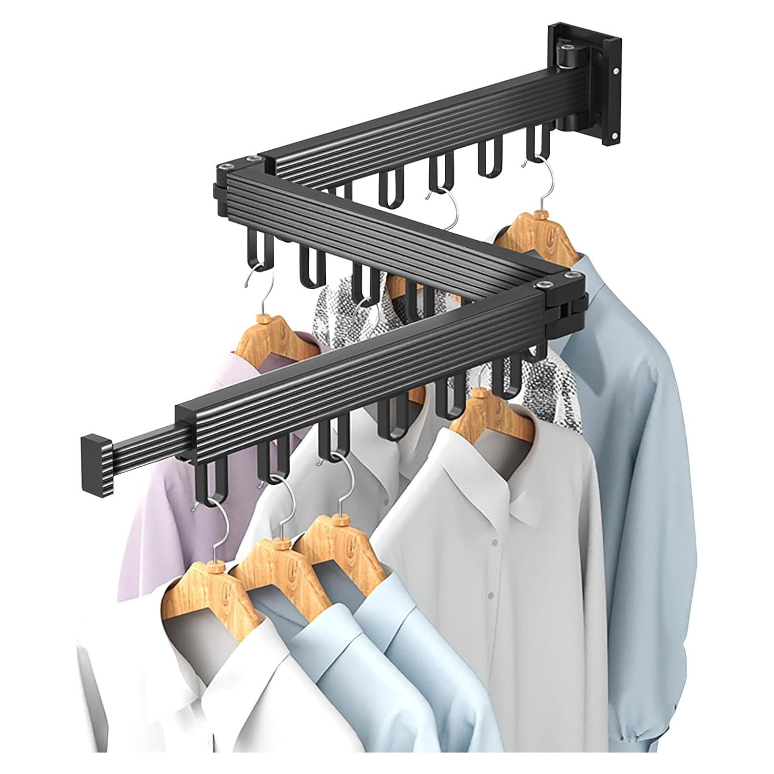 Estante de Secado de Ropa Plegable MODERNOIKOS 100 kg Negro