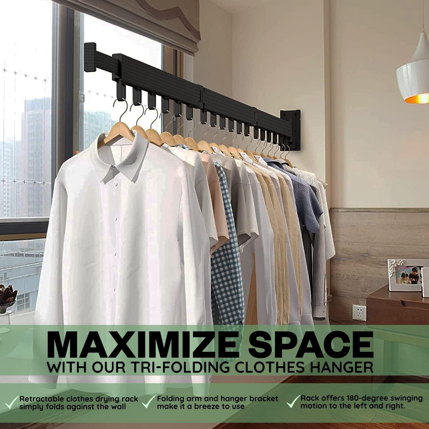 Estante de Secado de Ropa Plegable MODERNOIKOS 100 kg Negro