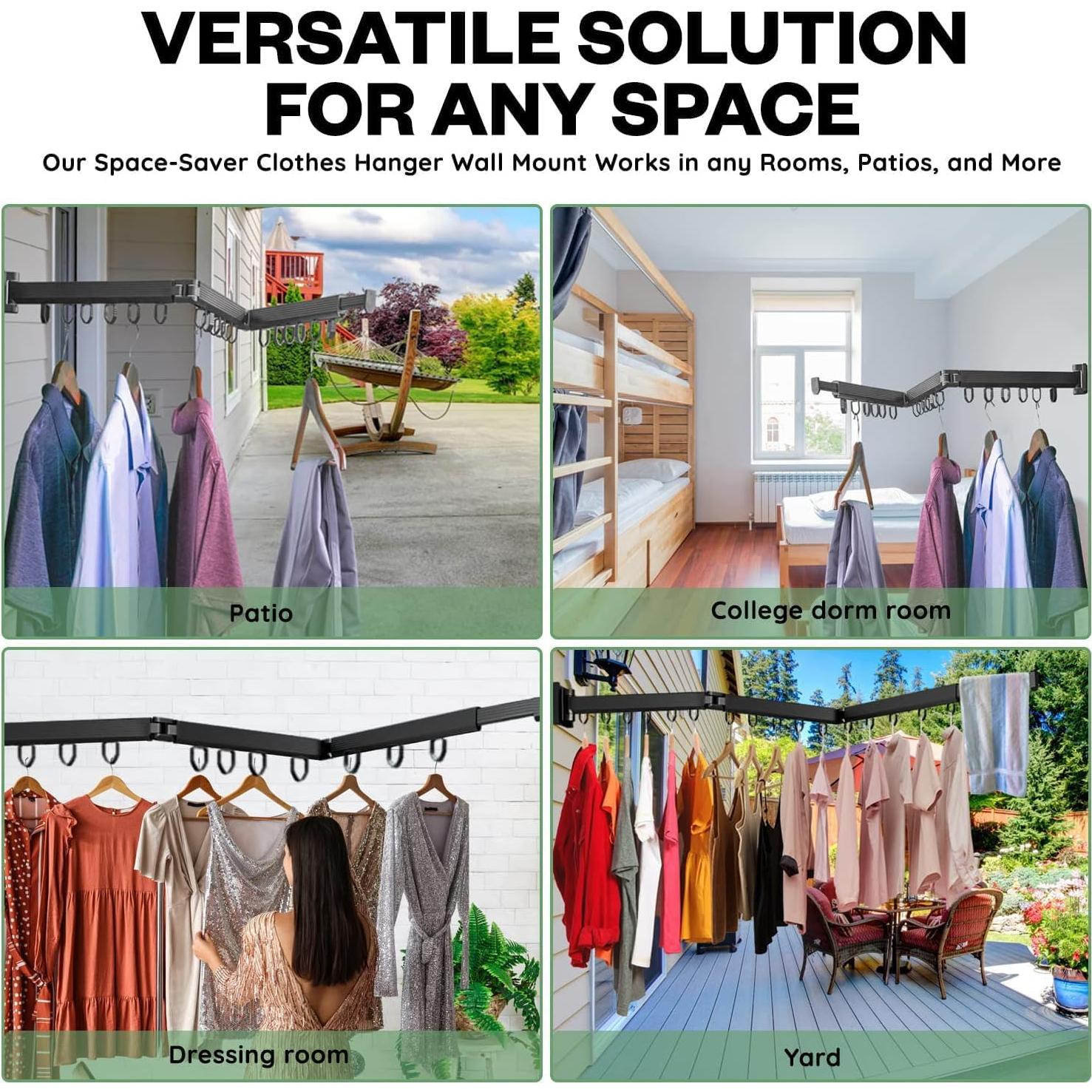 Estante de Secado de Ropa Plegable MODERNOIKOS 100 kg Negro