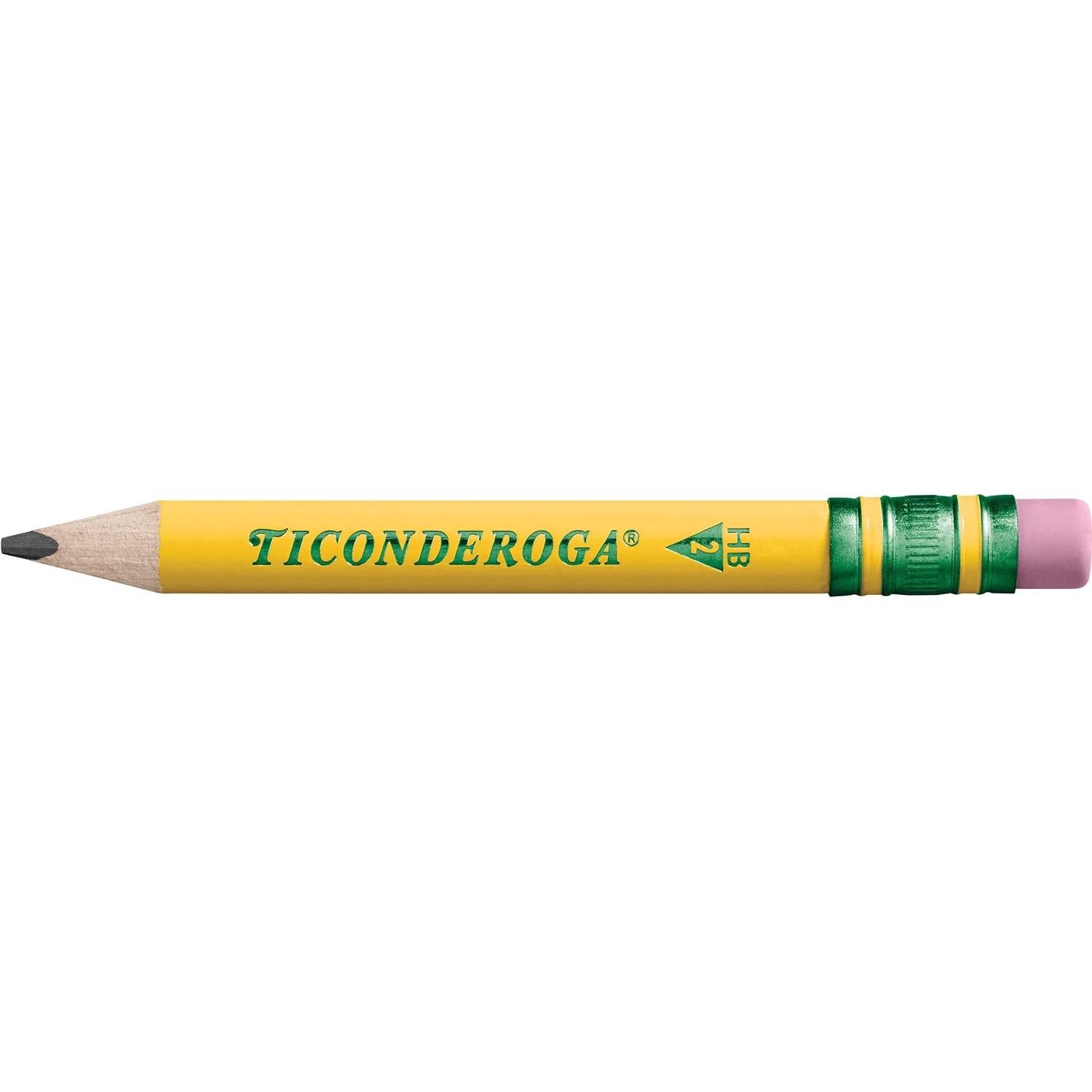 Lápices Cortos Ticonderoga Triangulares Amarillo 4 Pzs