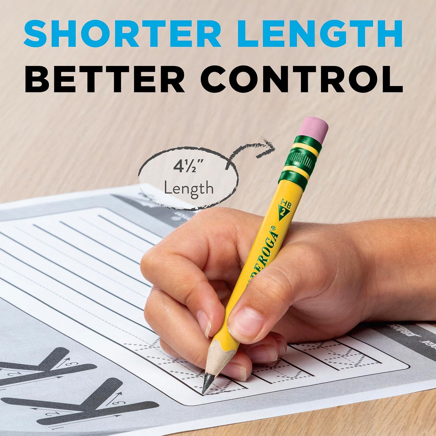 Lápices Cortos Ticonderoga Triangulares Amarillo 4 Pzs