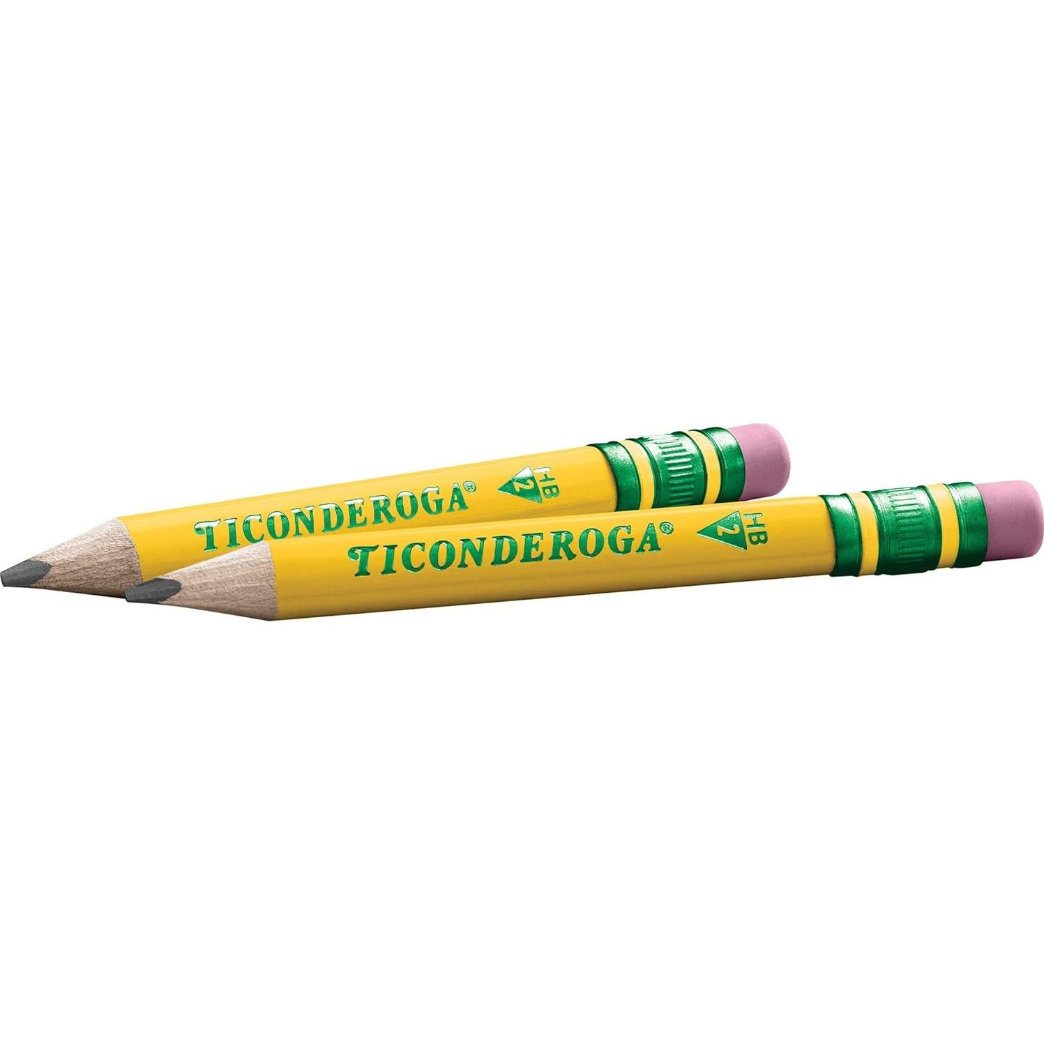 Lápices Cortos Ticonderoga Triangulares Amarillo 4 Pzs