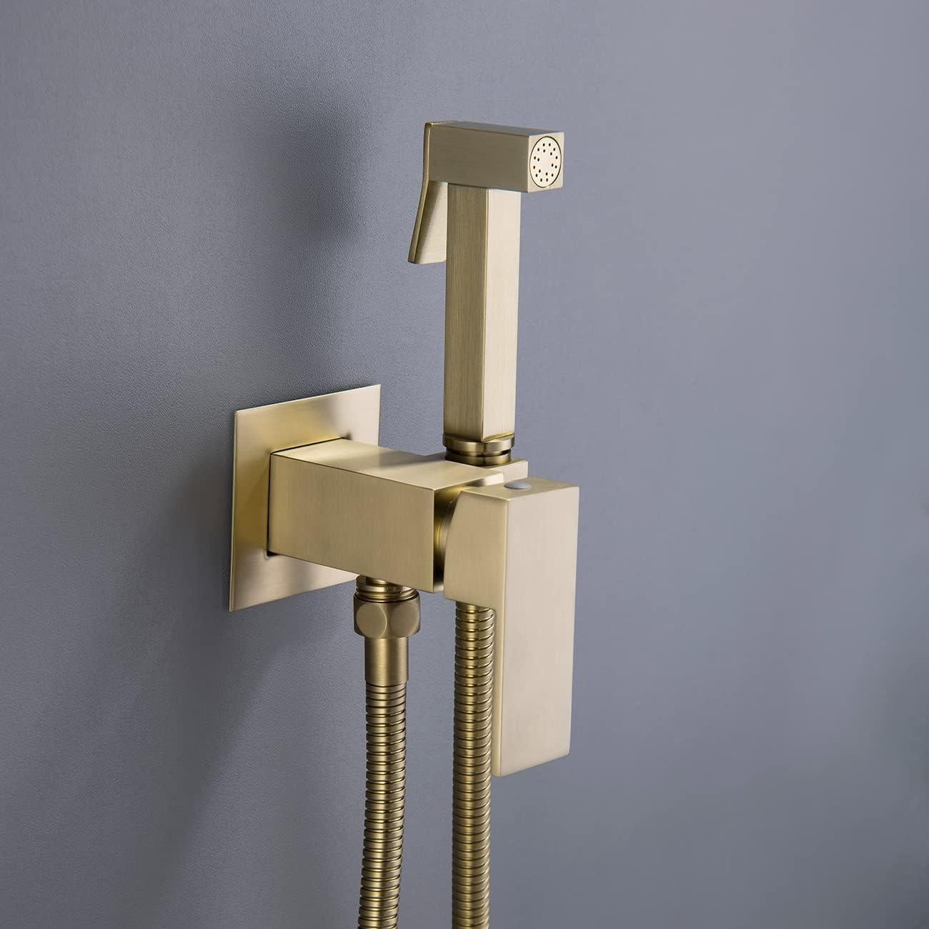 Rociador de Bidet de Mano Gaosin Oro Cepillado Agua Caliente