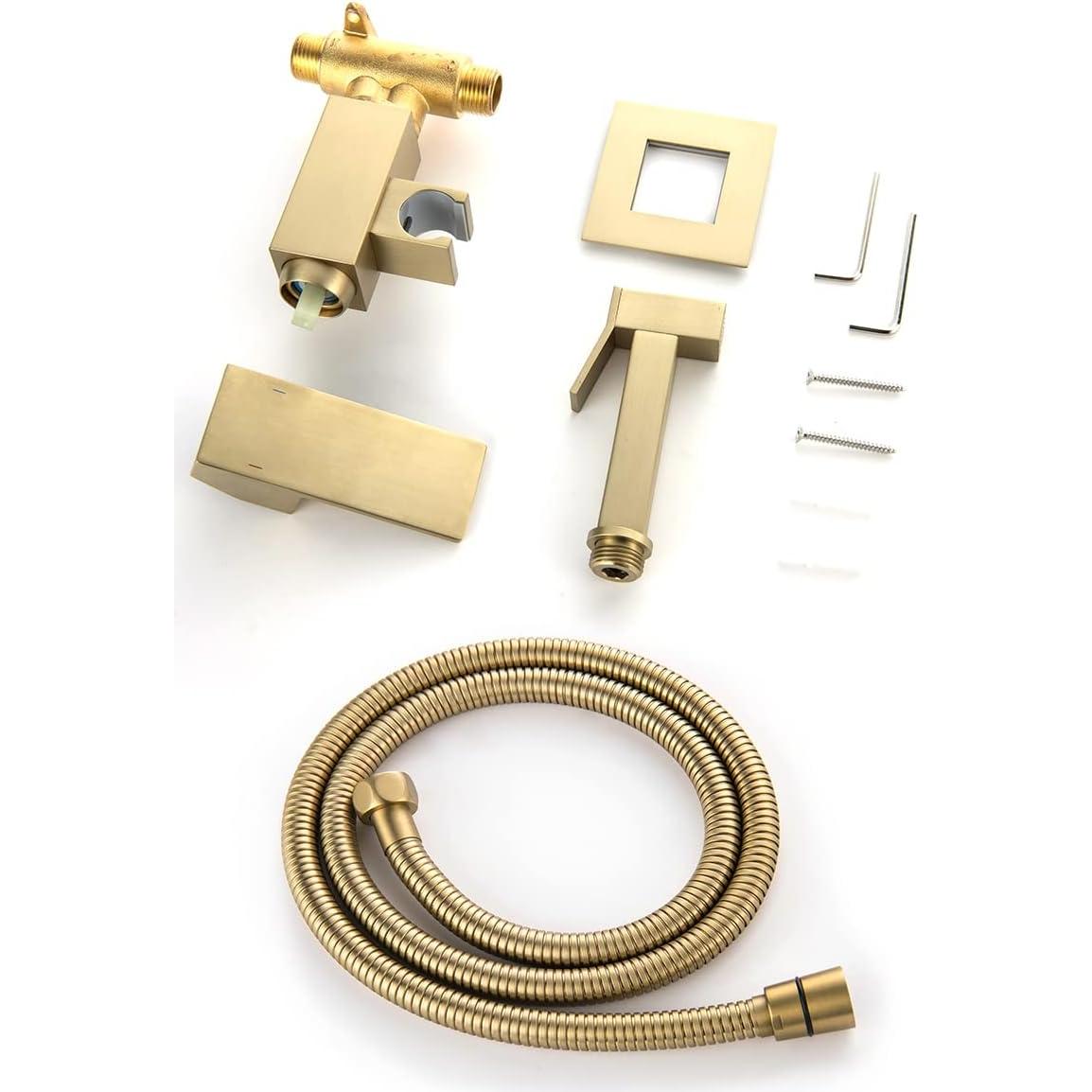 Rociador de Bidet de Mano Gaosin Oro Cepillado Agua Caliente