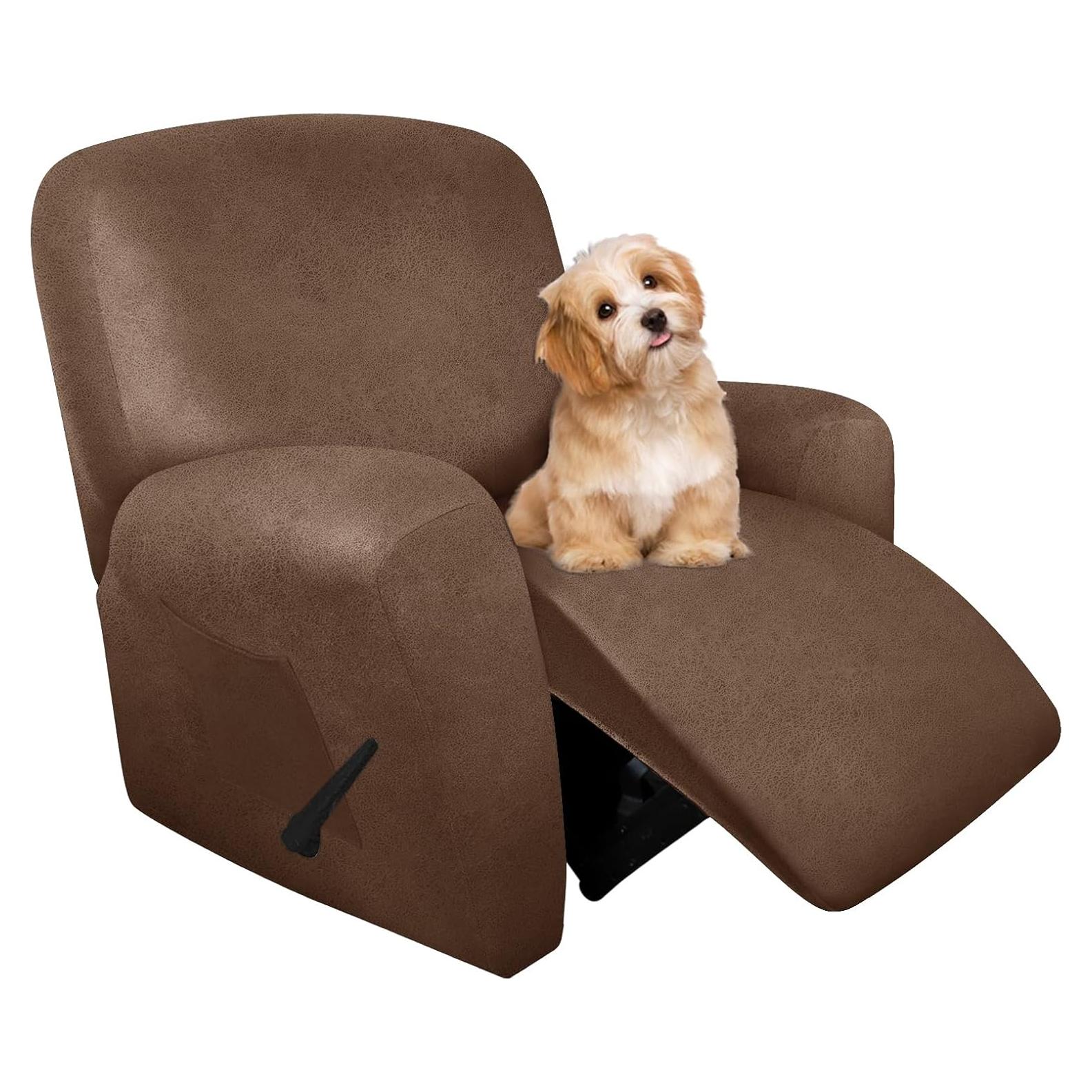 Fundas Sillón Reclinable Molasofa 4 Piezas Lavables Marrón