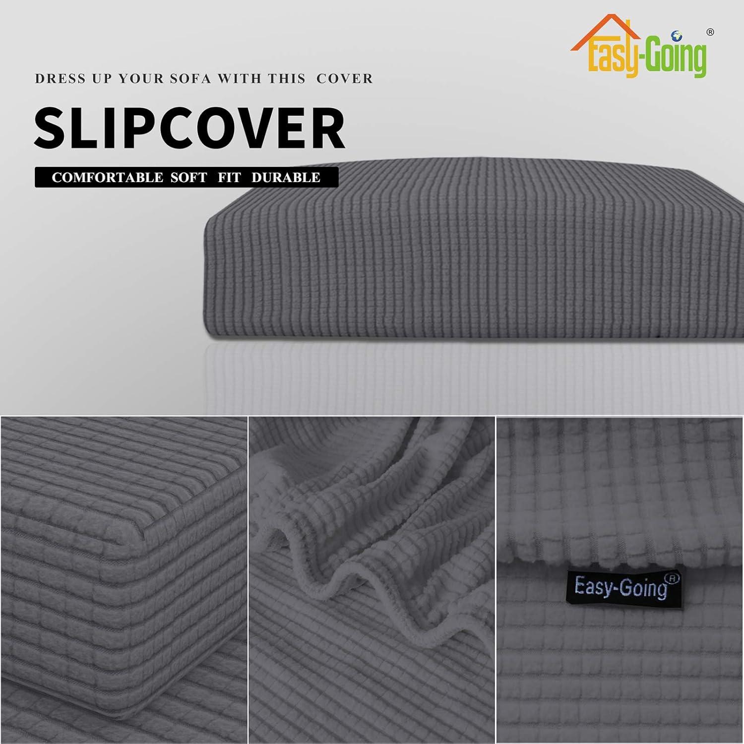 Funda de Cojín Loveseat Easy-Going Gris Elástica y Suave