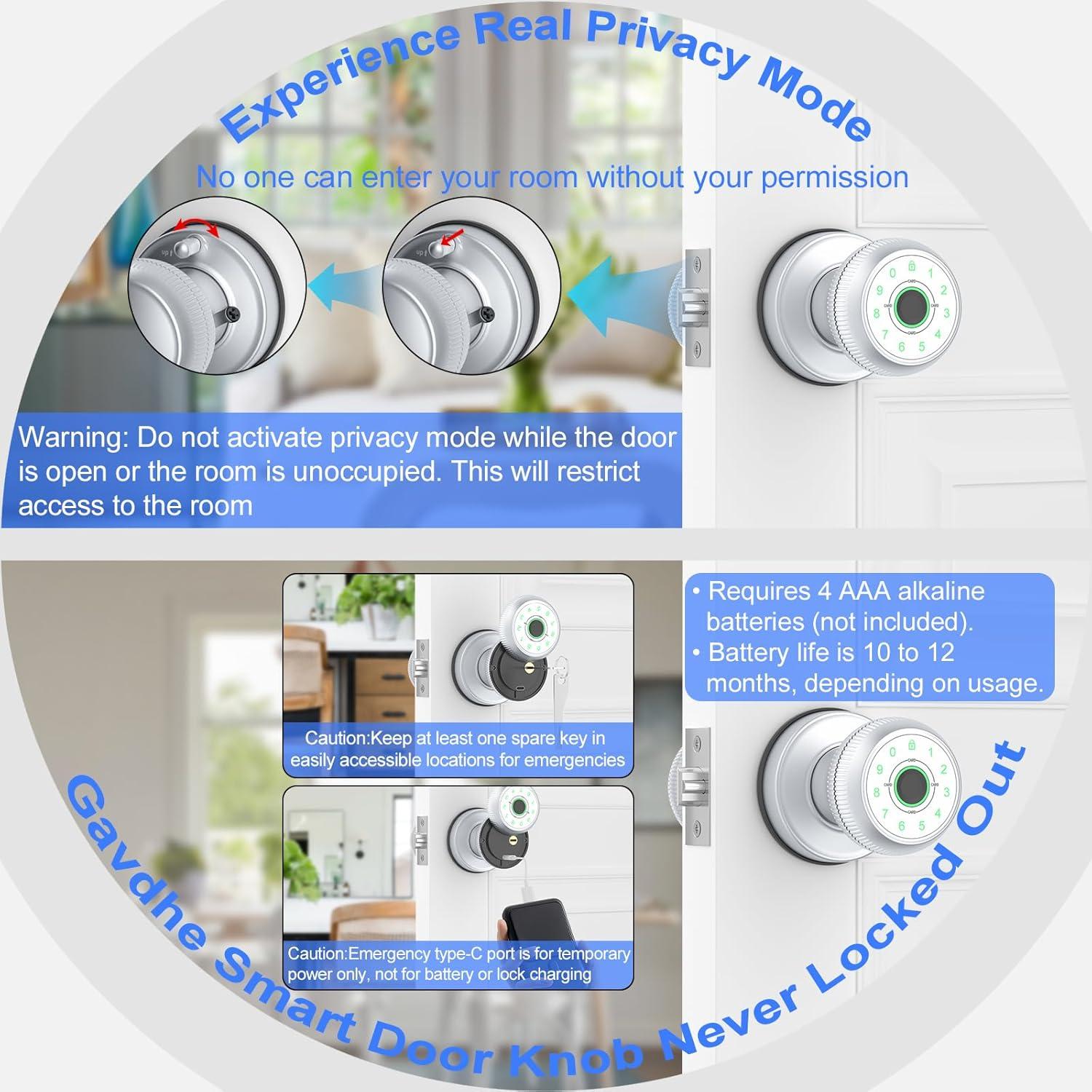 Cerradura Inteligente Gavdhe con Huella Dactilar y Teclado