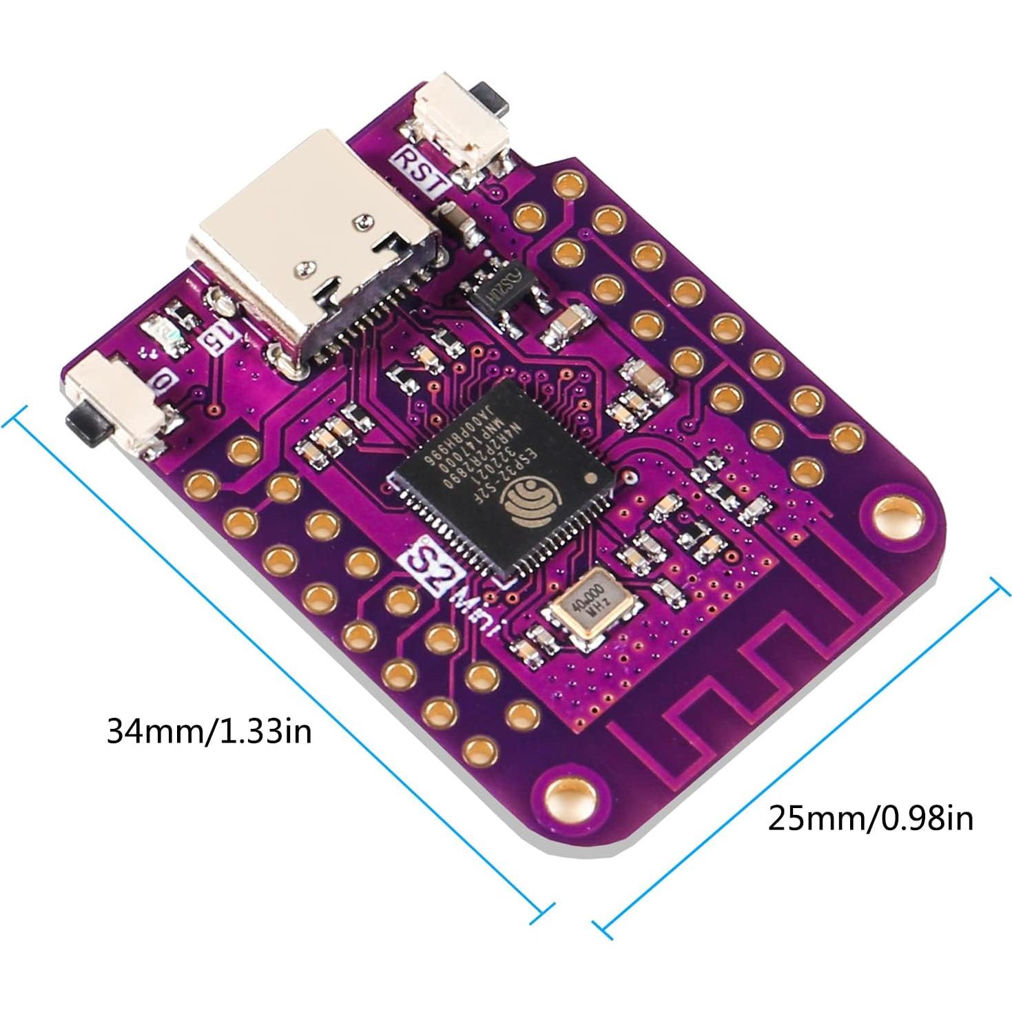 Alinan 4pcs ESP32 S2 Mini V1.0.0 WiFi IOT Board Based ESP32-S2FN4R2 ESP32-S2 4MB Flash 2MB PSRAM MicroPython