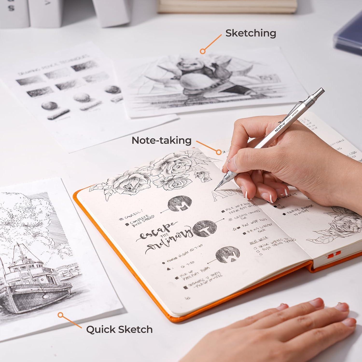 Lápiz Mecánico Nicpro MP1000 0.5mm y 0.7mm con Estuche