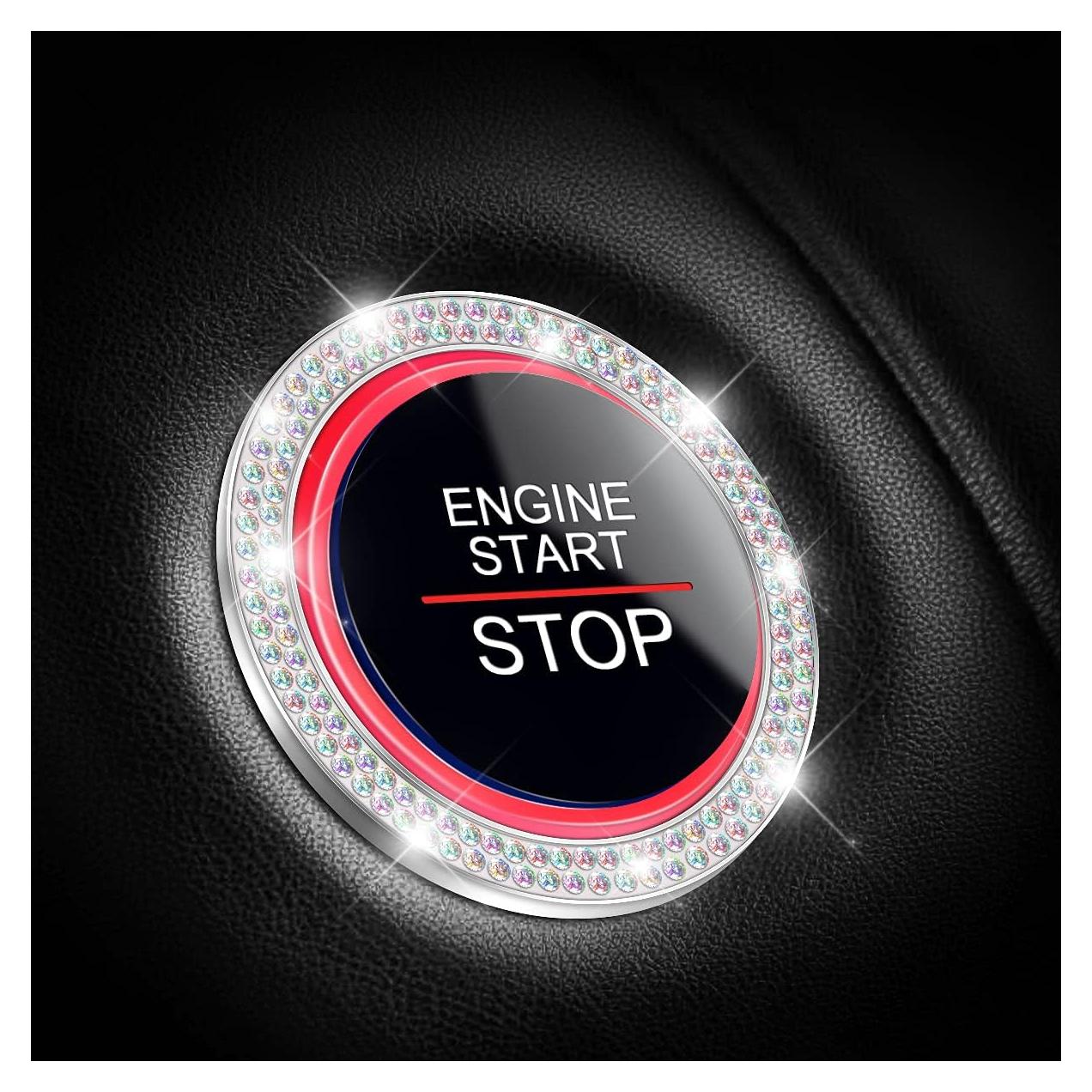 Anillo de Cristal Brillante XINLIYA para Botón de Arranque - 2 Piezas