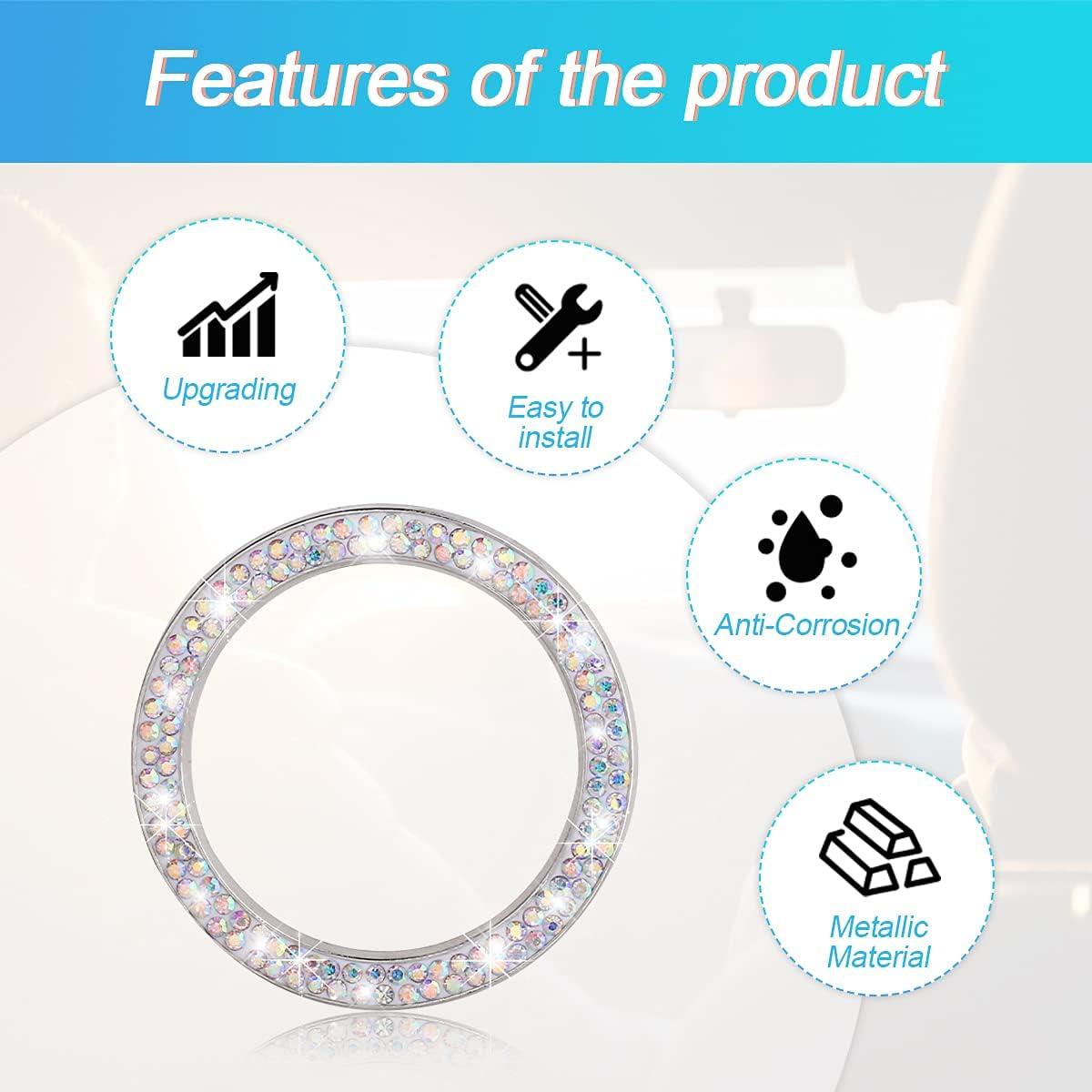 Anillo de Cristal Brillante XINLIYA para Botón de Arranque - 2 Piezas