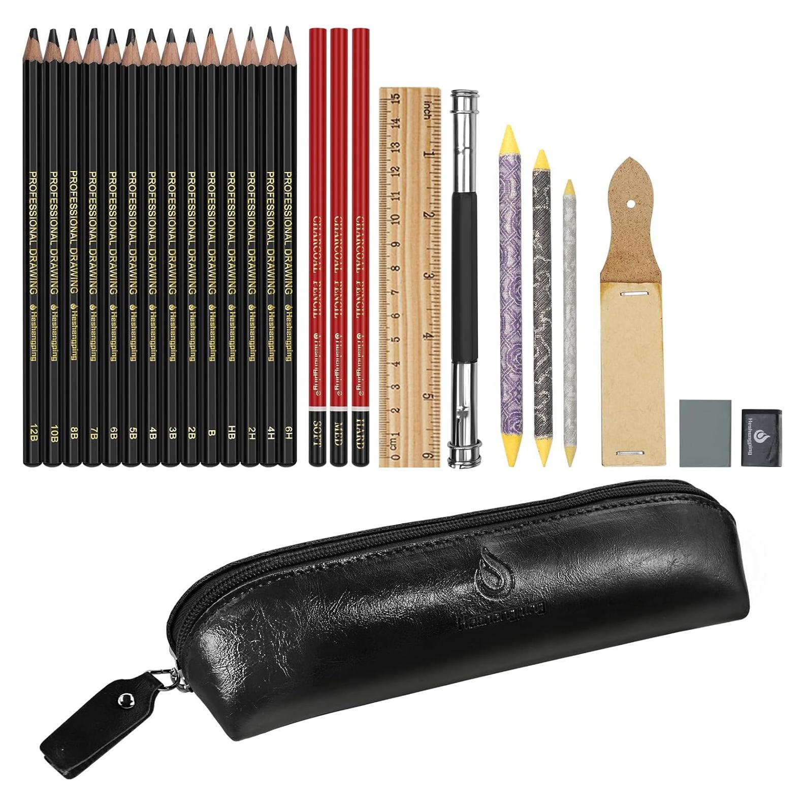 Set de Lápices para Dibujo Heshengping 26 Piezas Profesional