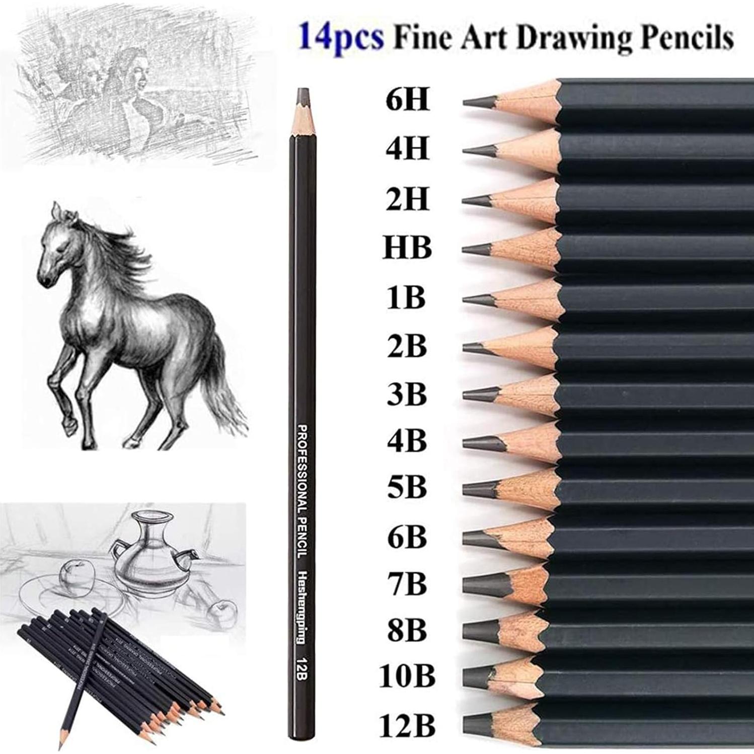 Set de Lápices para Dibujo Heshengping 26 Piezas Profesional