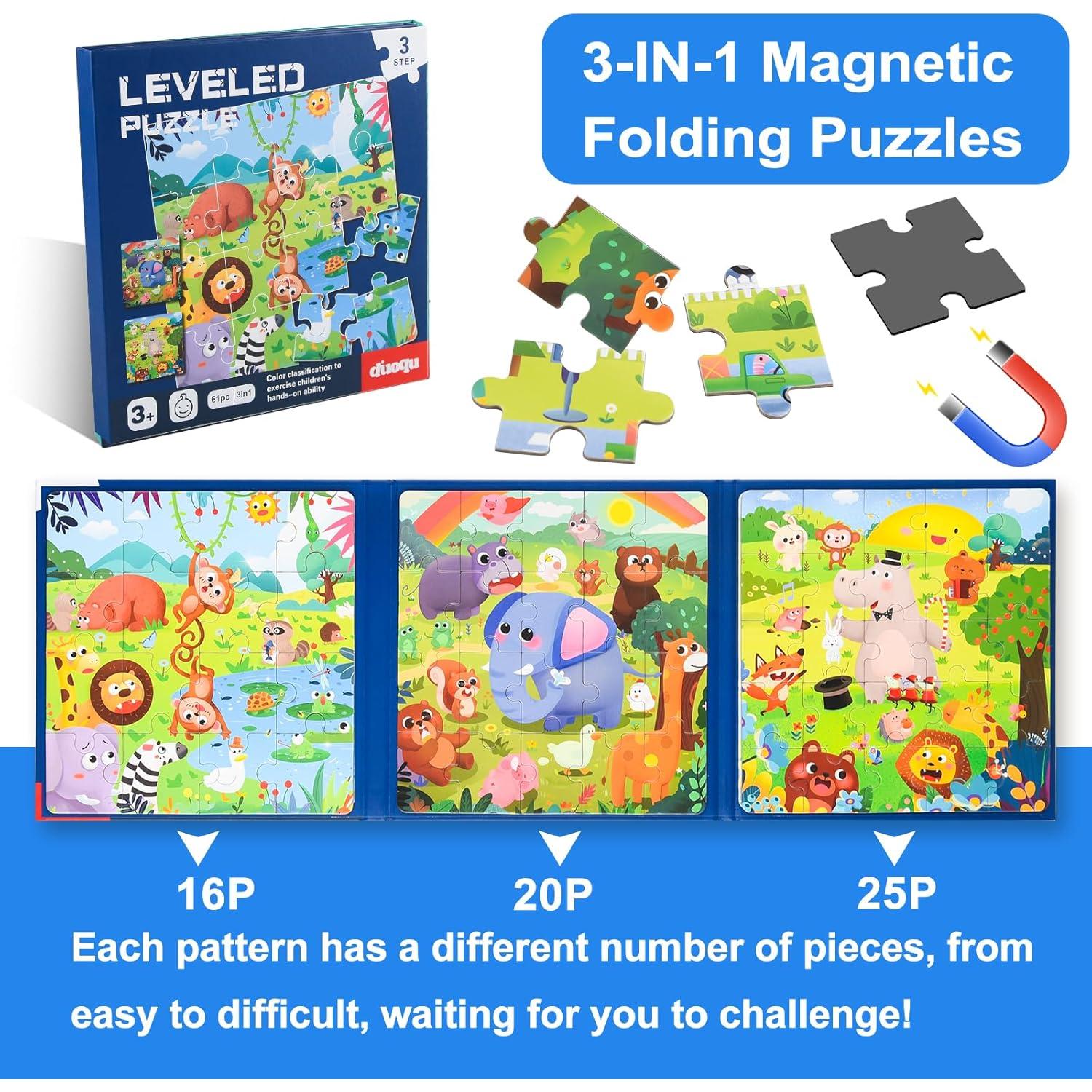 Puzzle Magnético ASTARON para Niños - 16-25 Piezas Animales