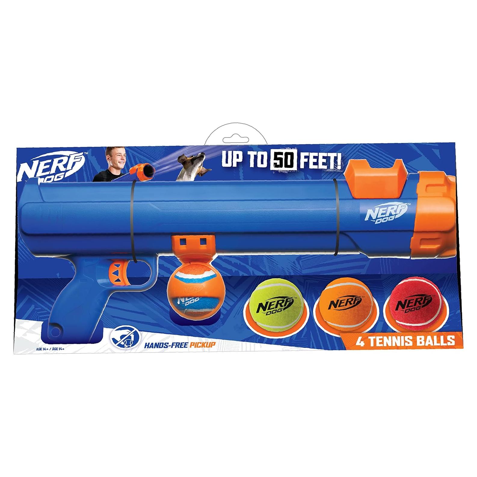 Blaster Nerf Dog Grande con 4 Pelotas para Perros