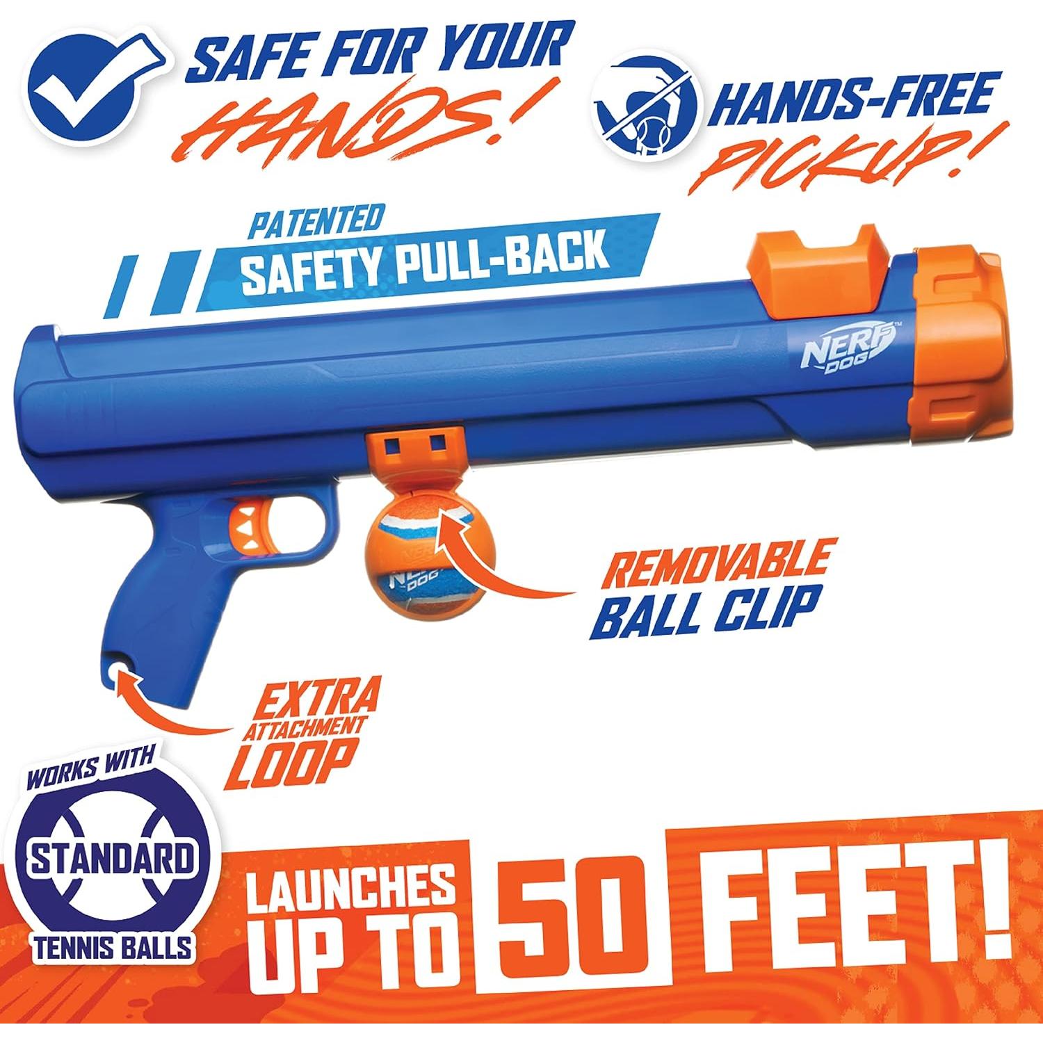 Blaster Nerf Dog Grande con 4 Pelotas para Perros