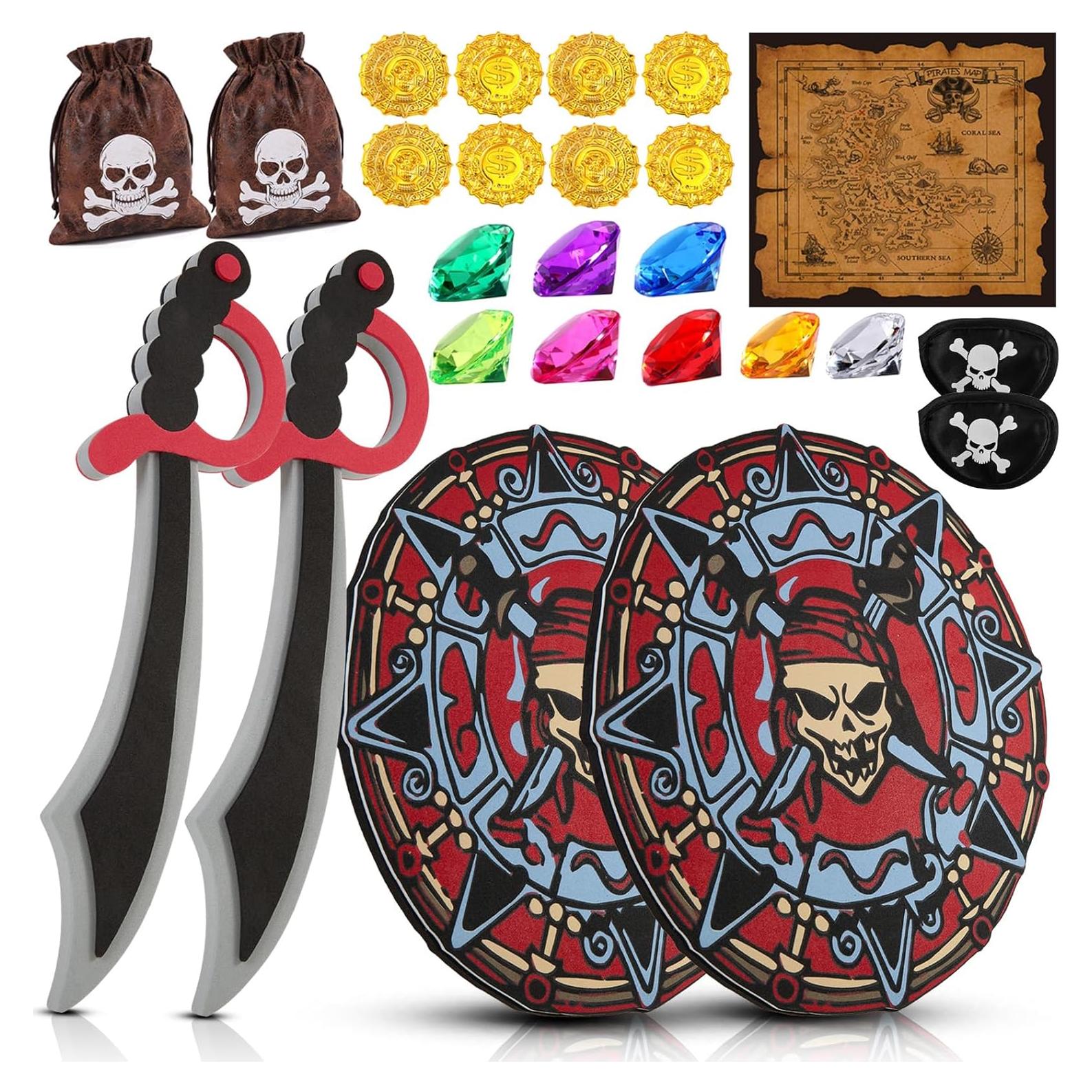 Juego de Espadas y Escudos de Juguete Richness - 2 Conjuntos Pirata