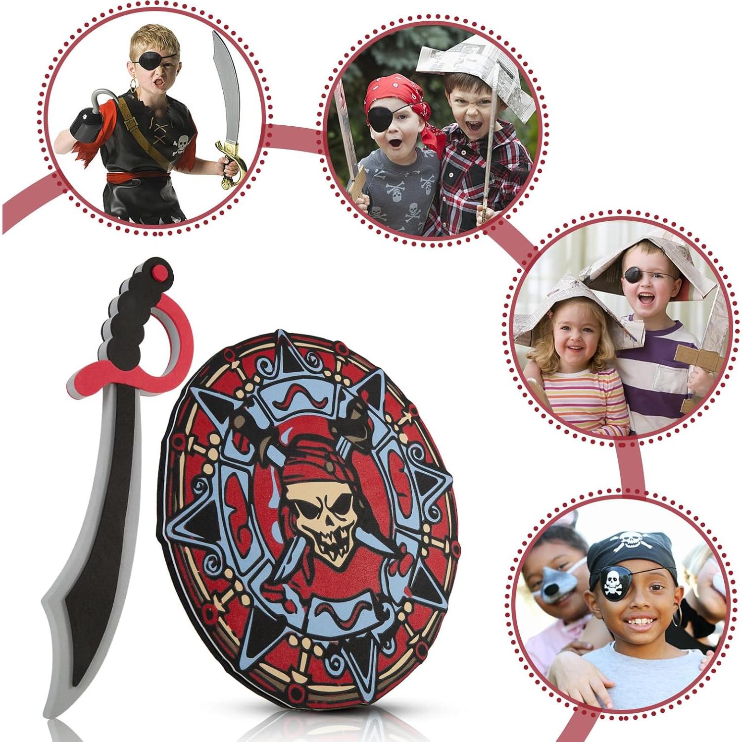 Juego de Espadas y Escudos de Juguete Richness - 2 Conjuntos Pirata