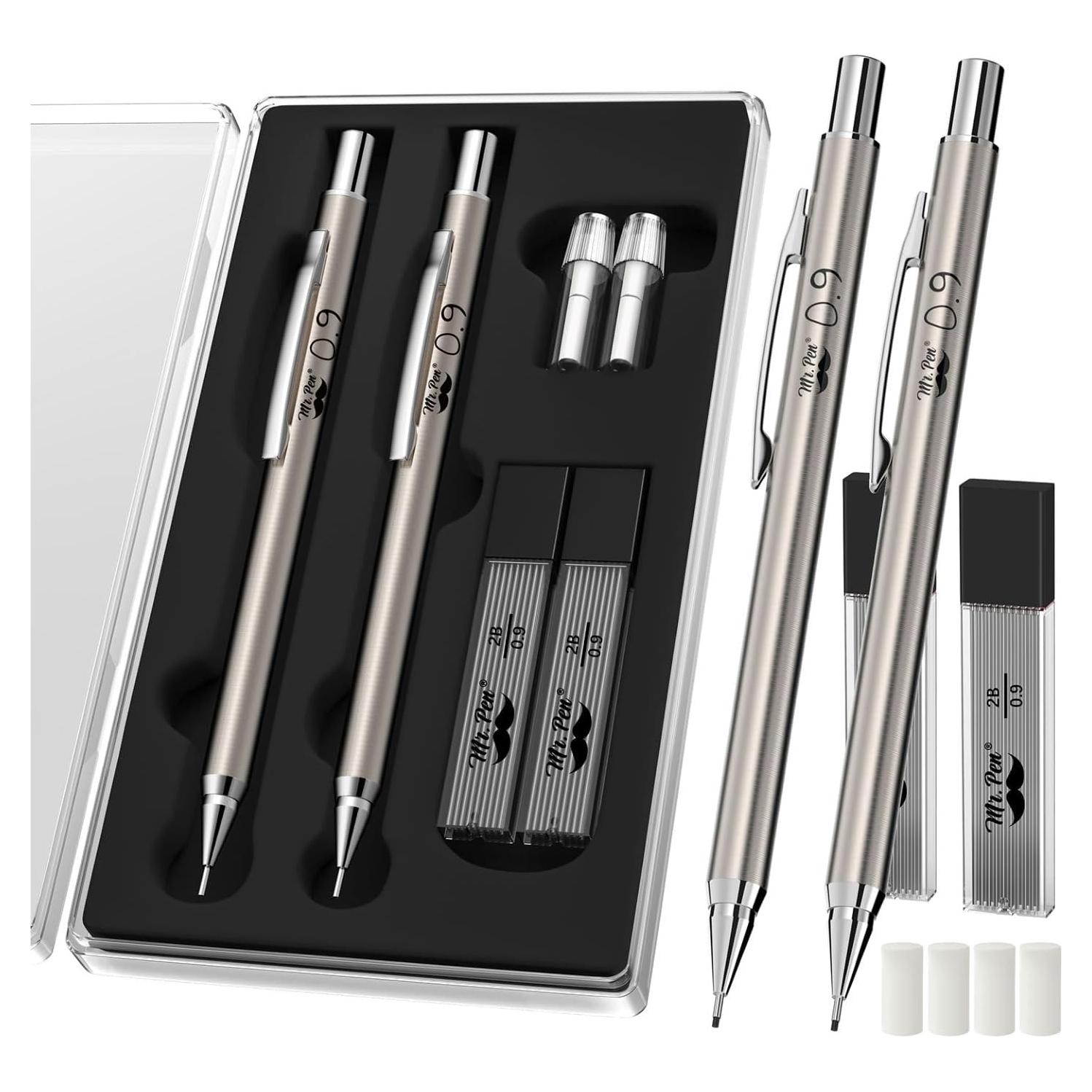Lápices Mecánicos Mr. Pen 0.9mm Metal Paquete de 2