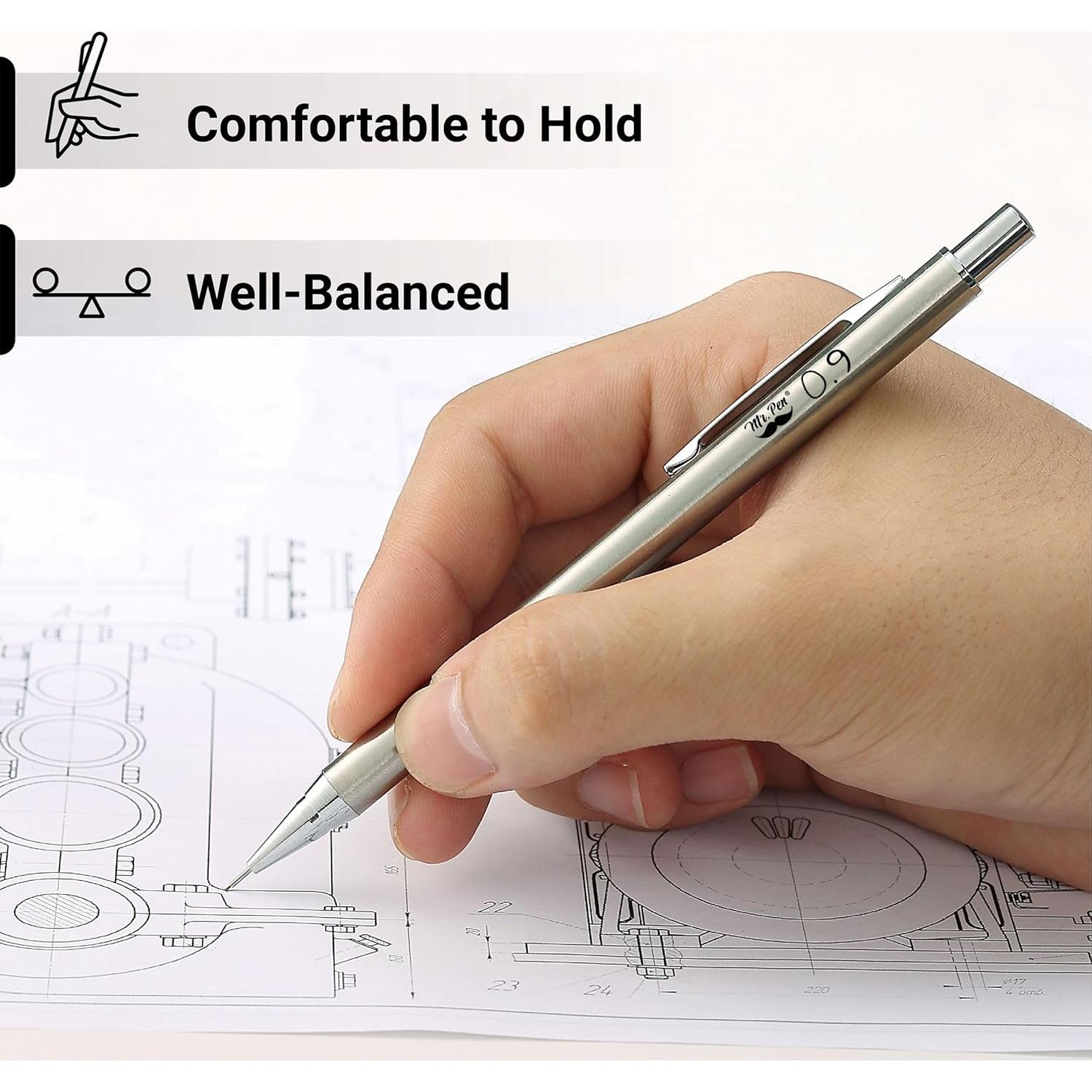 Lápices Mecánicos Mr. Pen 0.9mm Metal Paquete de 2