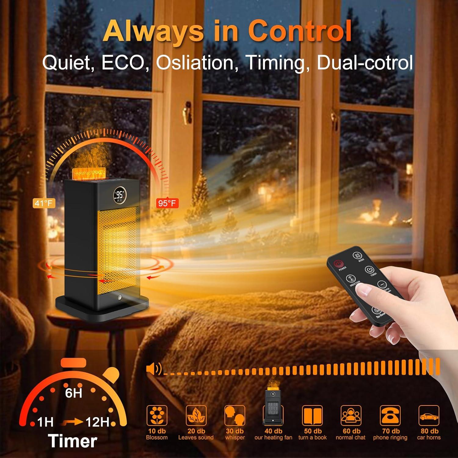 Calefactor Eléctrico Beautyfan GD9215AD04 con Humidificador y Efecto Llama 3D