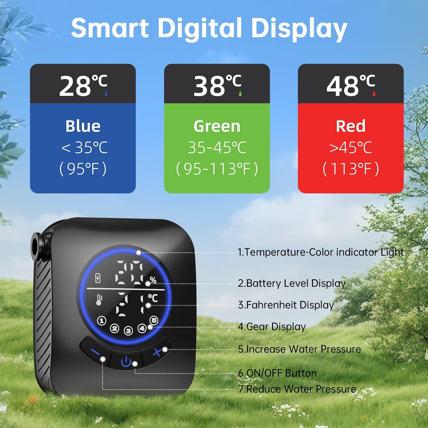 Ducha Portátil IGRL A2501 Recargable 8000mAh 6L/min IPX8