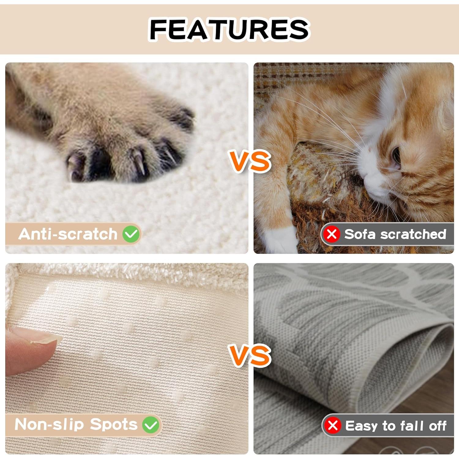 Funda de Sofá MEETSKY 3 Cojines Antideslizante 230x340 cm Blanco